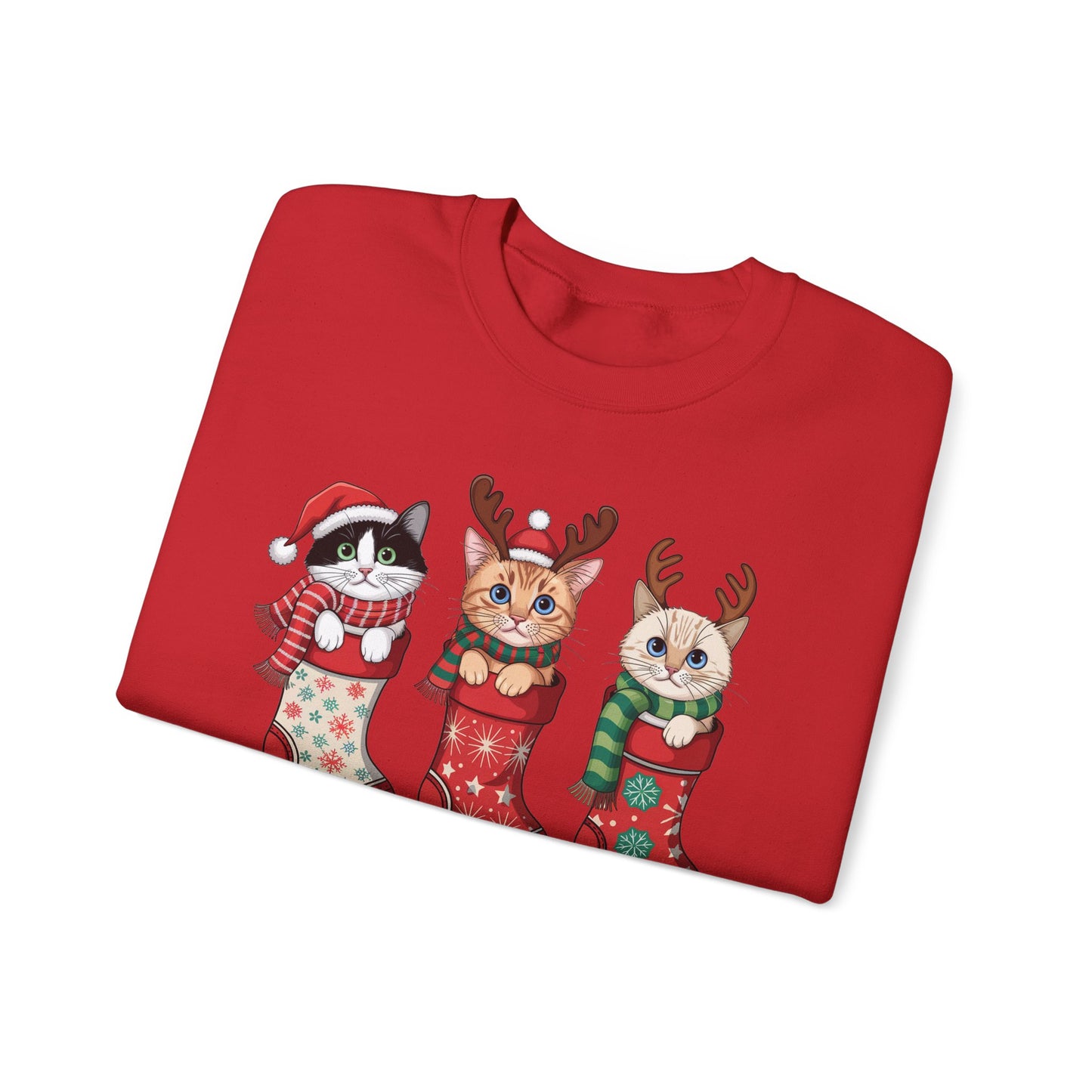 🐱🎄 Kitties in Stockings Sweatshirt – Cozy & Adorable Holiday Cats 🧦✨