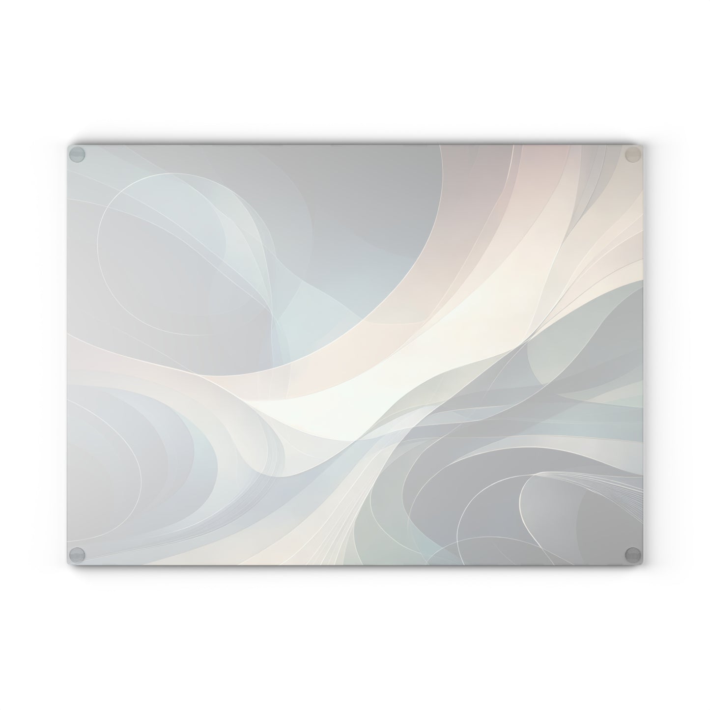 Modern Abstract Wave Glass Cutting Board – Neutral Flow Contemporary Kitchen Art