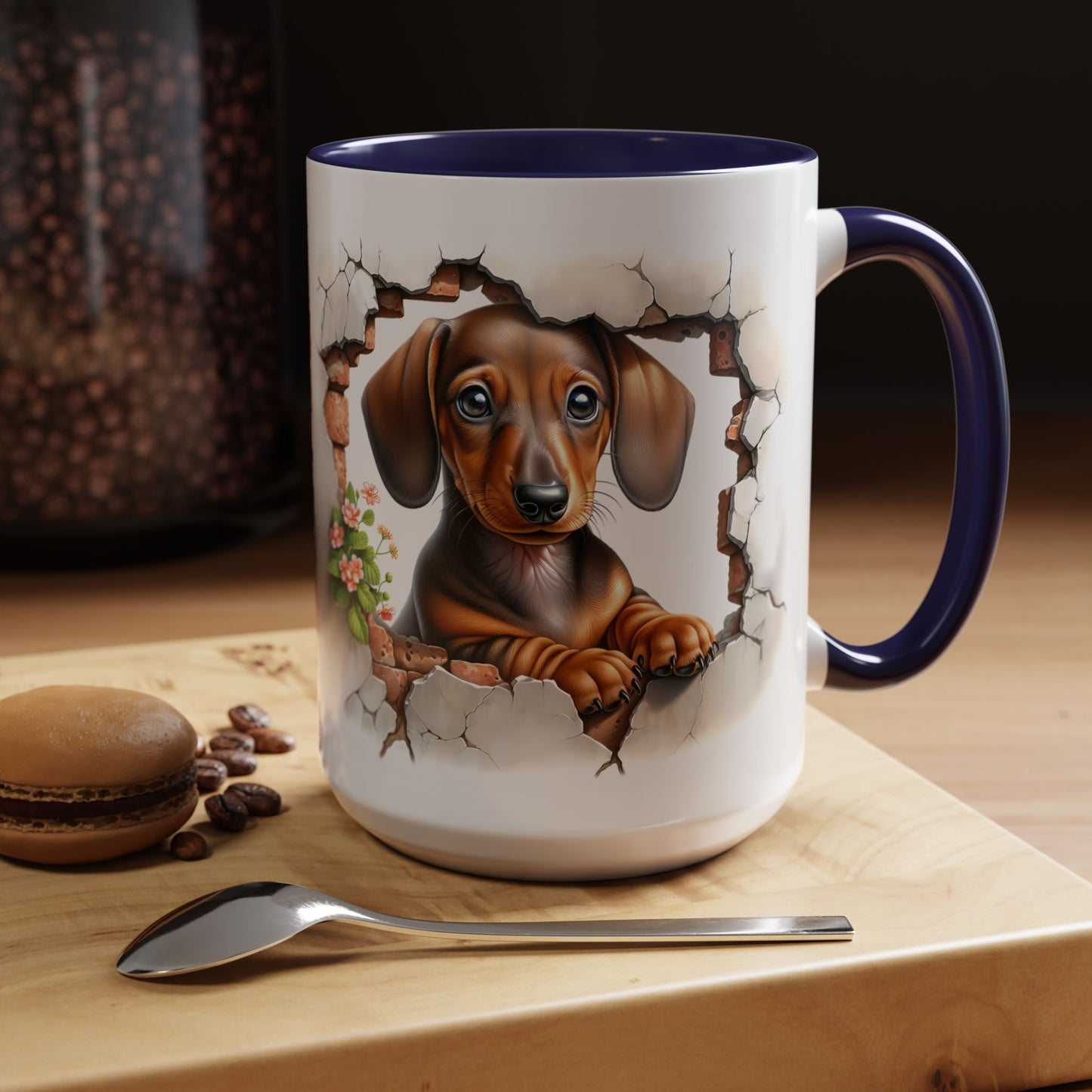 🐾🌭 Dachshund Puppy Accent Mug – Adorable Doxie Coffee Cup ☕❤️