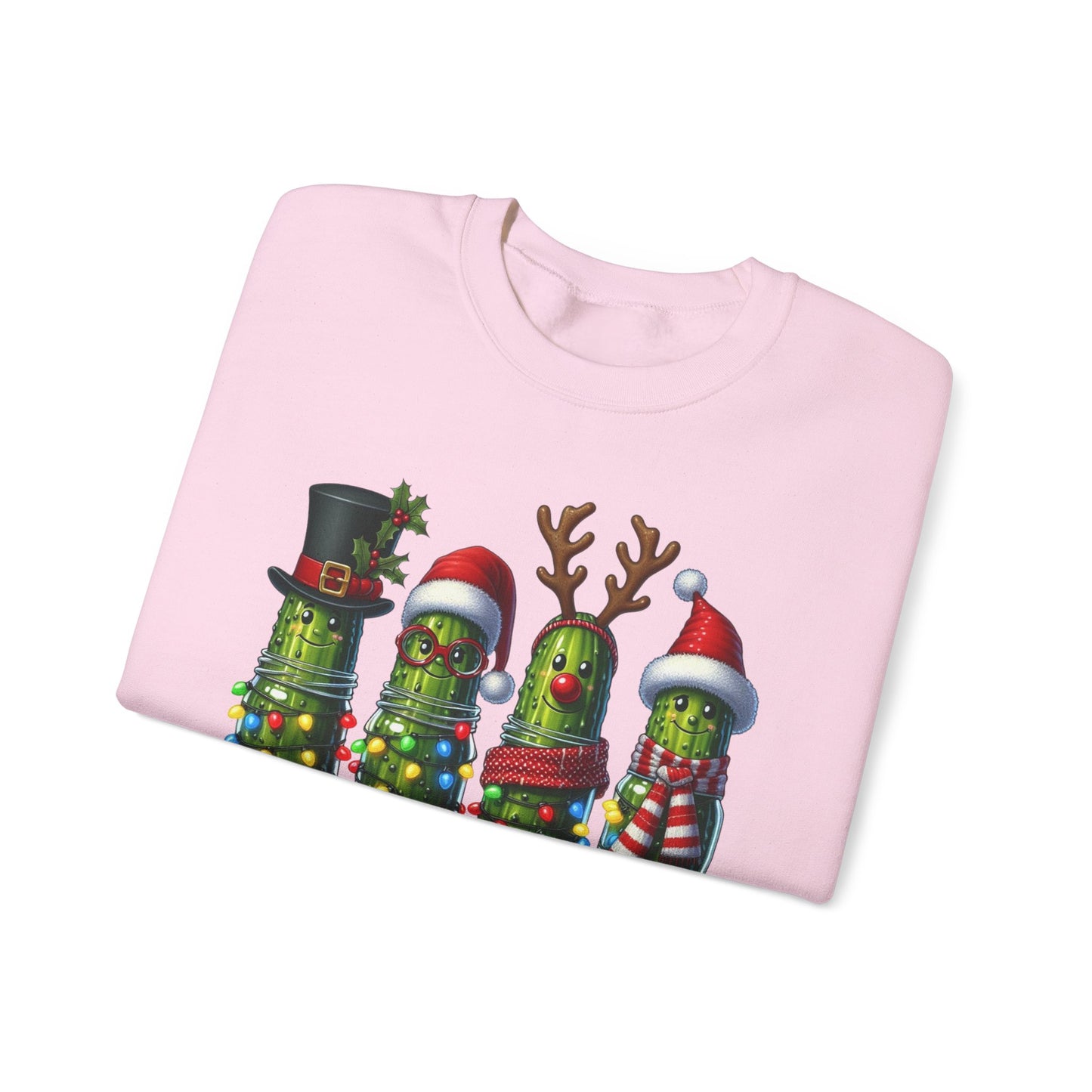 🥒✨ Merry Picklemas Crewneck – Festive Pickle Jars with Holiday Lights
