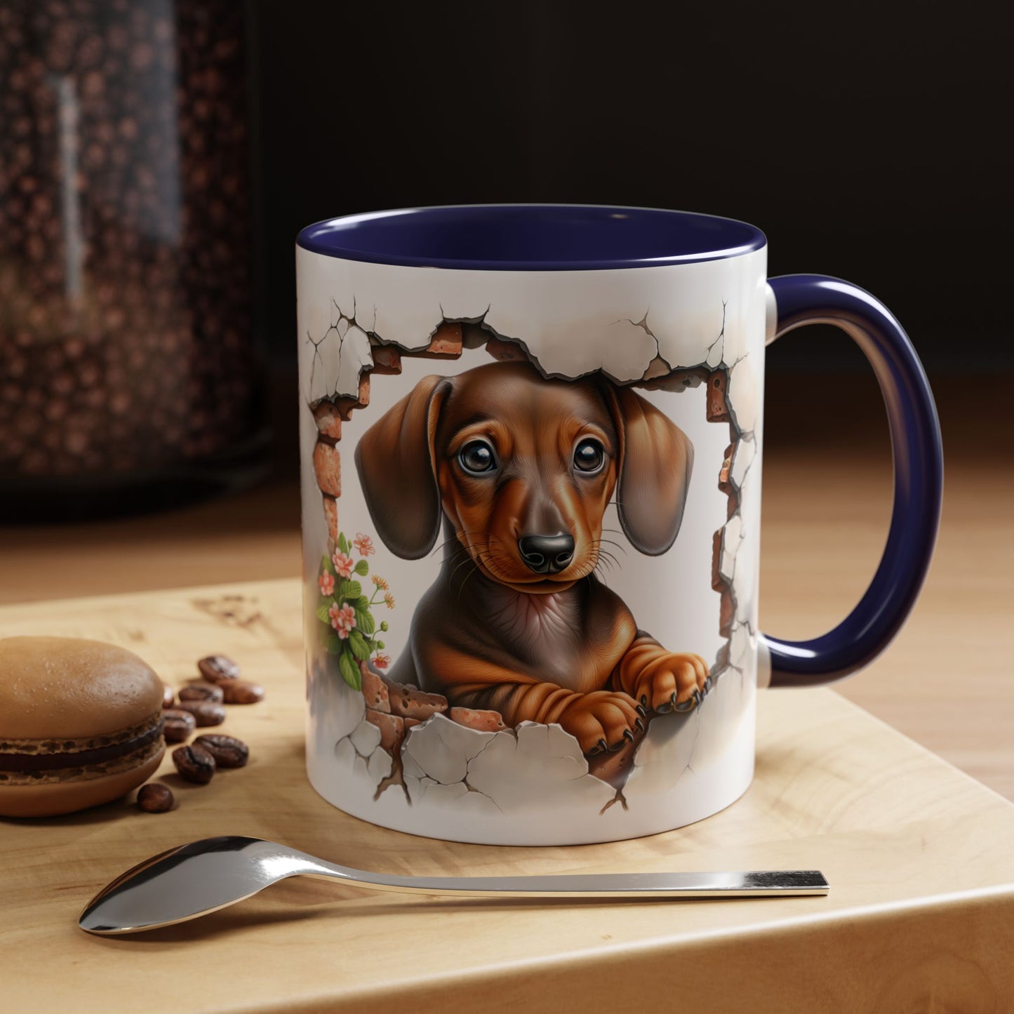 🐾🌭 Dachshund Puppy Accent Mug – Adorable Doxie Coffee Cup ☕❤️