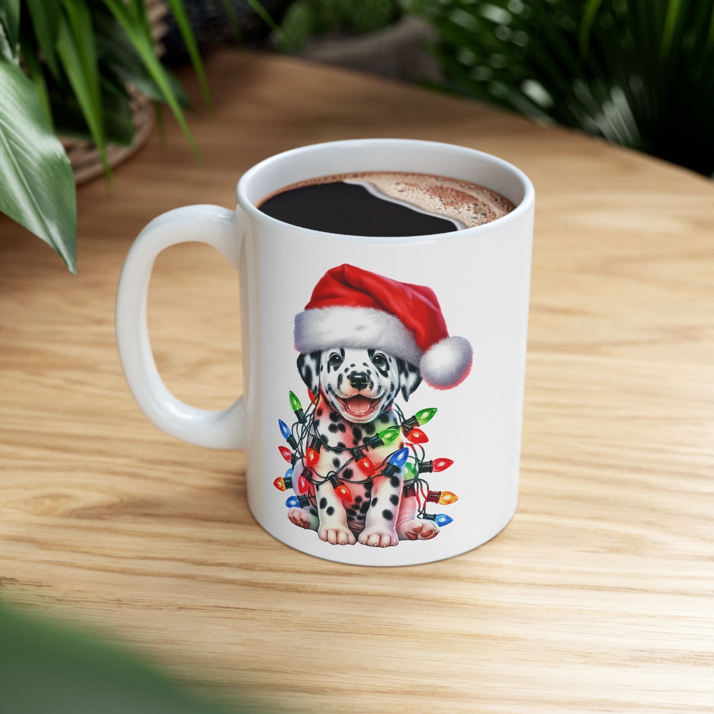 Dalmatian Christmas Lights Mug – Personalized Holiday Cheer in Every Sip 🎅🌟