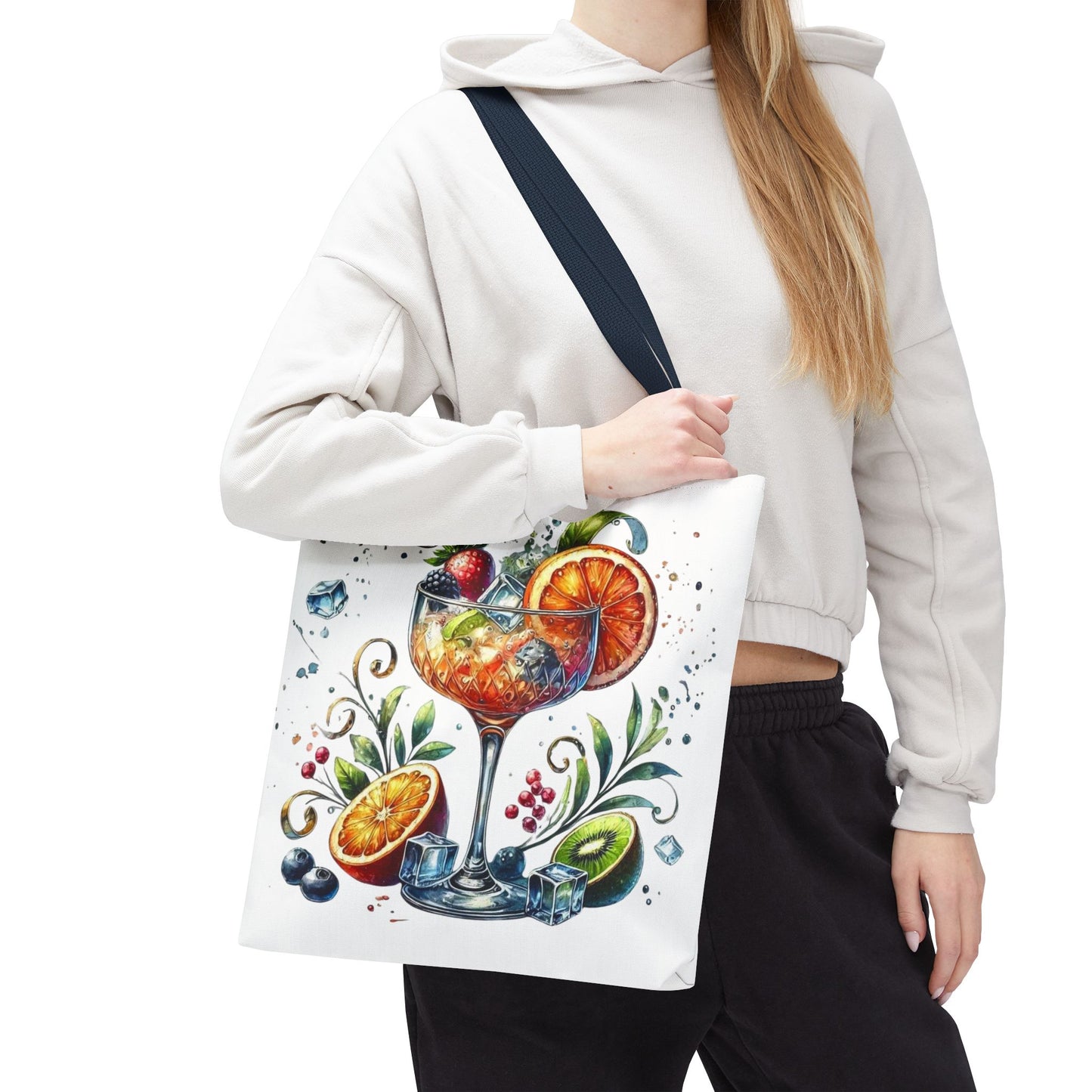 Bolso de cóctel, bolso para bebidas afrutadas, bolso de playa tropical, elegante bolso de lona, ​​regalo para amantes de los cócteles, bolso de mano divertido, práctico bolso de verano.