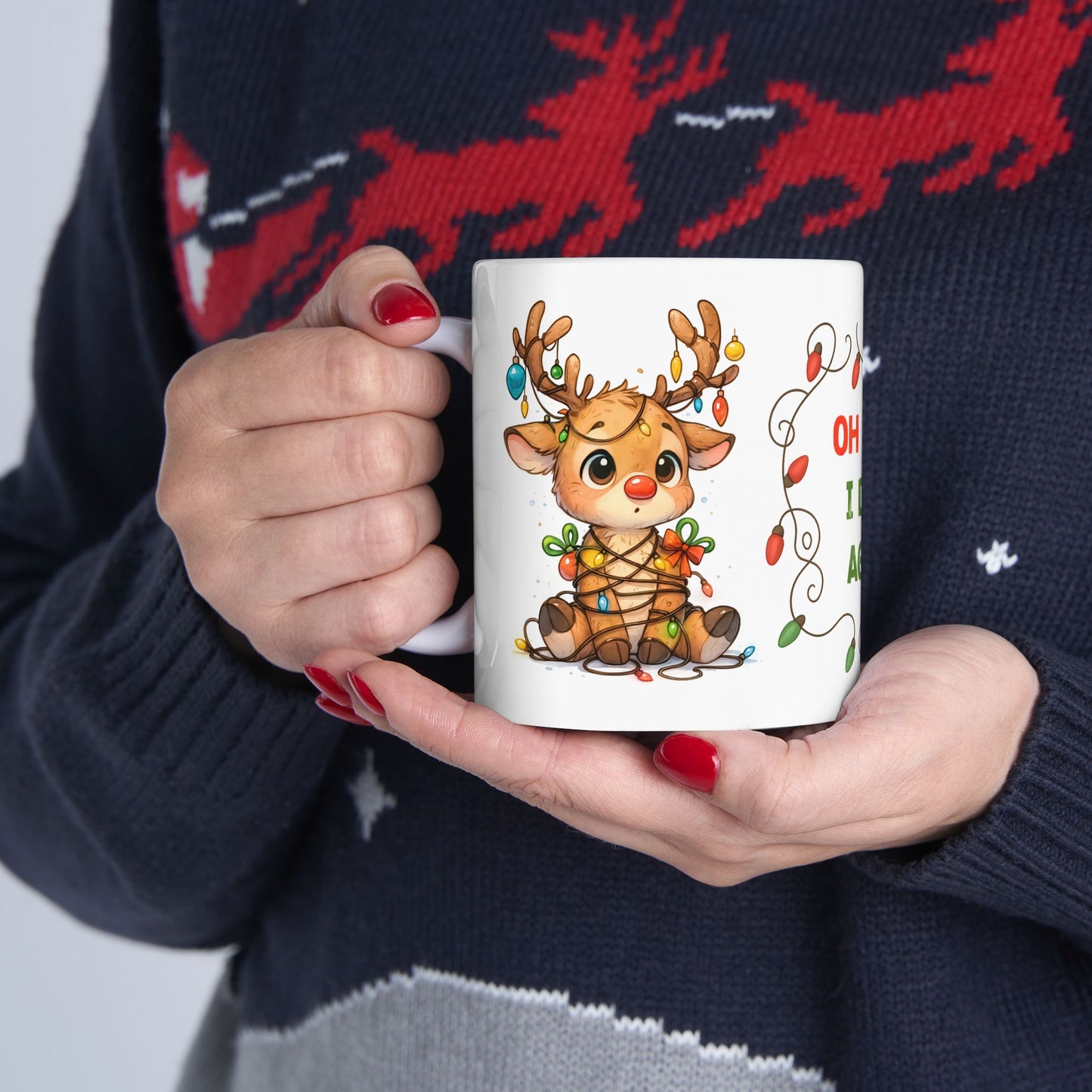 🦌🎄 Oh Deer… I Did It Again Christmas Mug – Cute Reindeer Coffee Cup ✨☕