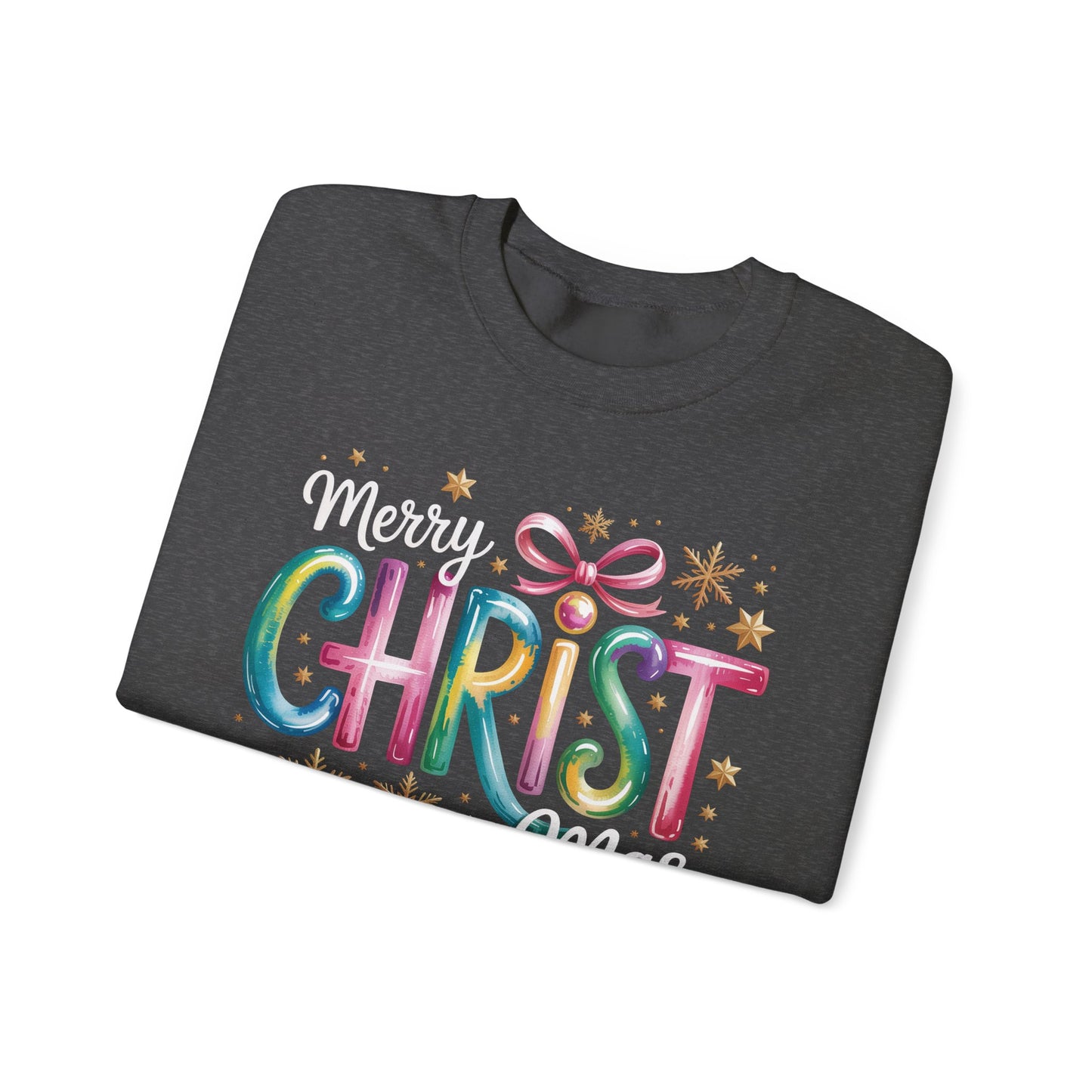 🎄🌈 Merry Christmas Rainbow Sweatshirt – Colorful Holiday Cheer ✨