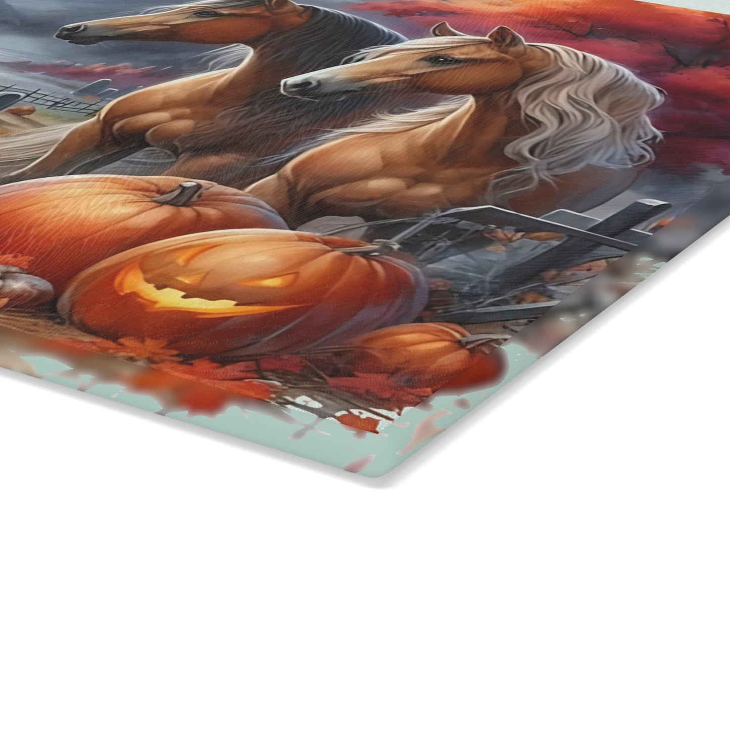 🎃 Haunted Harvest Horses Cutting Board – Spooky Elegance for Fall Entertaining