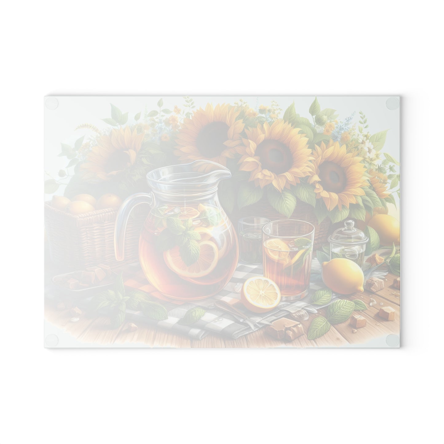 🍋 Sunflower Lemon Iced Tea Cutting Board – Summer Sips & Farmhouse Sunshine