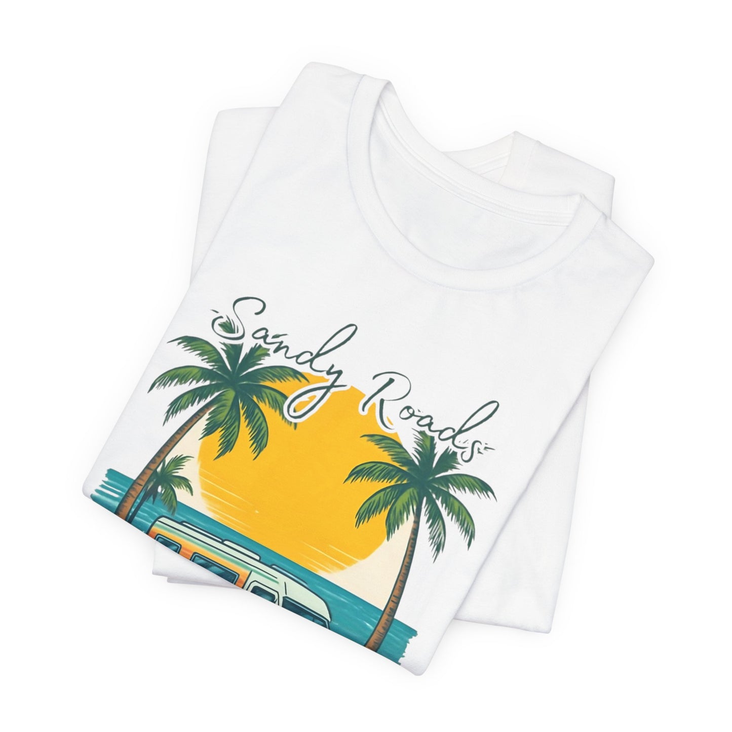 Camiseta Sandy Roads &amp; Salty Air: Camisa playera ligera para mujer para días costeros y ambiente veraniego.