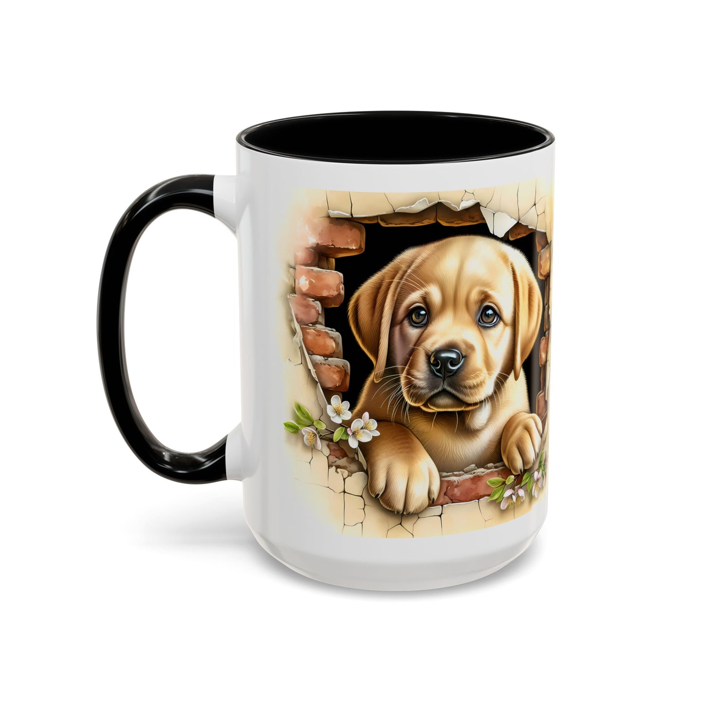 🐶☕ Labrador Puppy Peek Accent Mug – Sweet Yellow Lab Lover Gift ✨💛