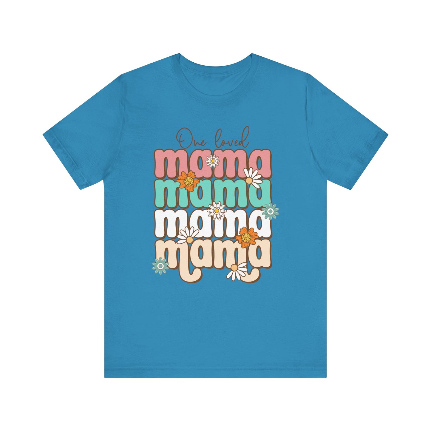 👕 Mama, Mama, Mama, Mama Boho-Style T-Shirt – Joyful Chaos of Motherhood 🌿