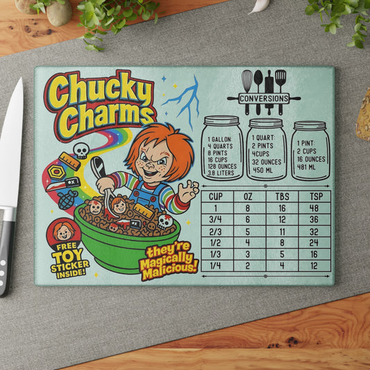 🧪 Chucky Charms Cutting Board – “Magically Malicious” Parody for Your Creepy-Cute Kitchen 🍀
