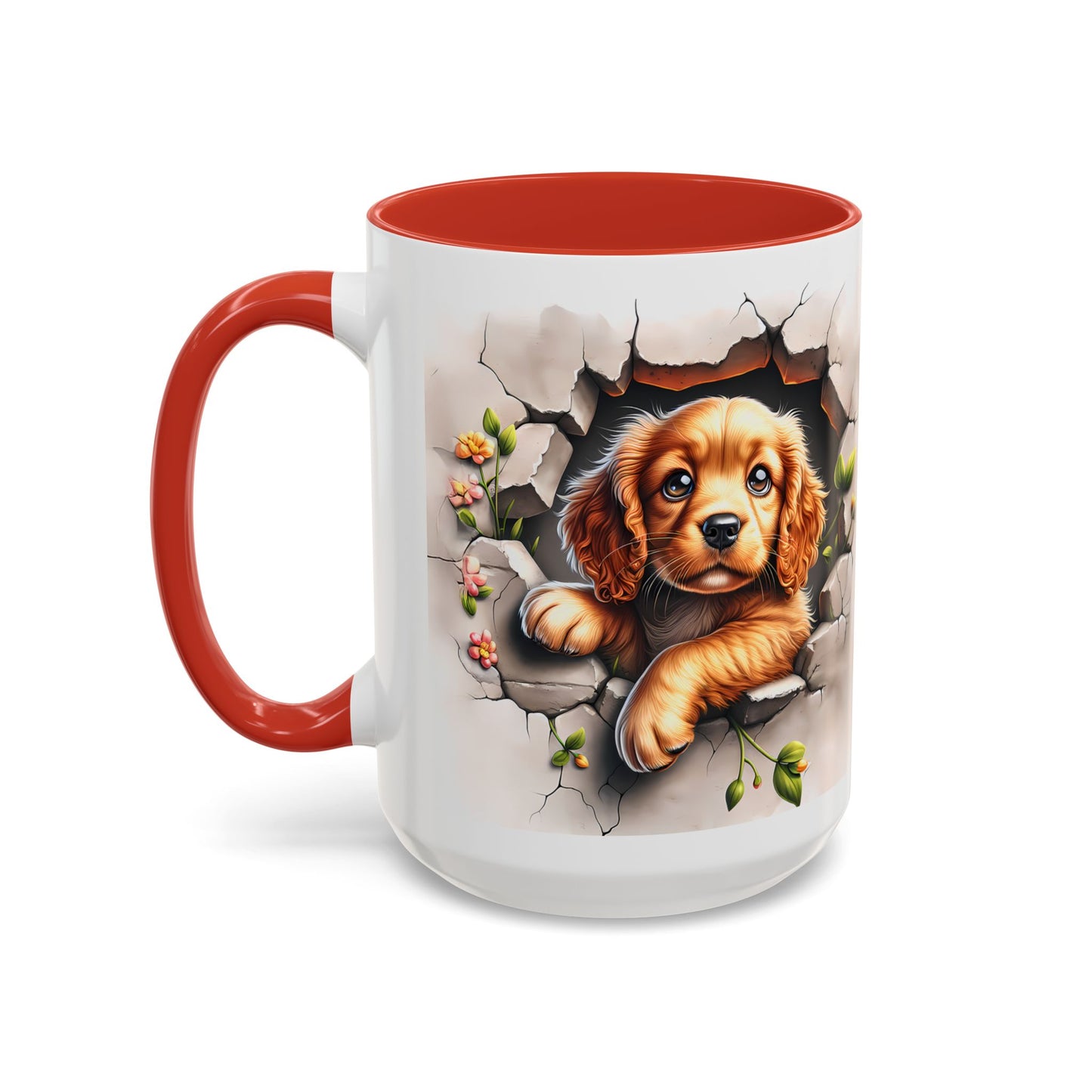 🐾 Cocker Spaniel Puppy Accent Mug – Sweet Fluffy Pup Coffee Cup ☕🤎