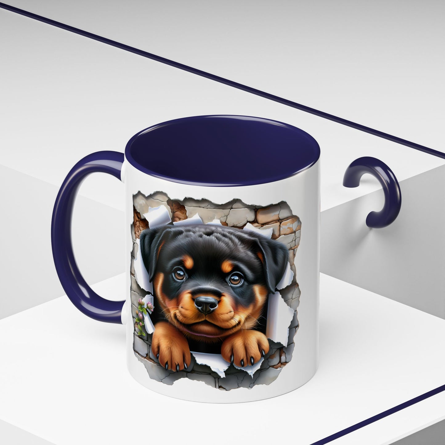 🐾☕ Rottweiler Puppy Accent Mug – Sweet Breakthrough Pup Design ✨