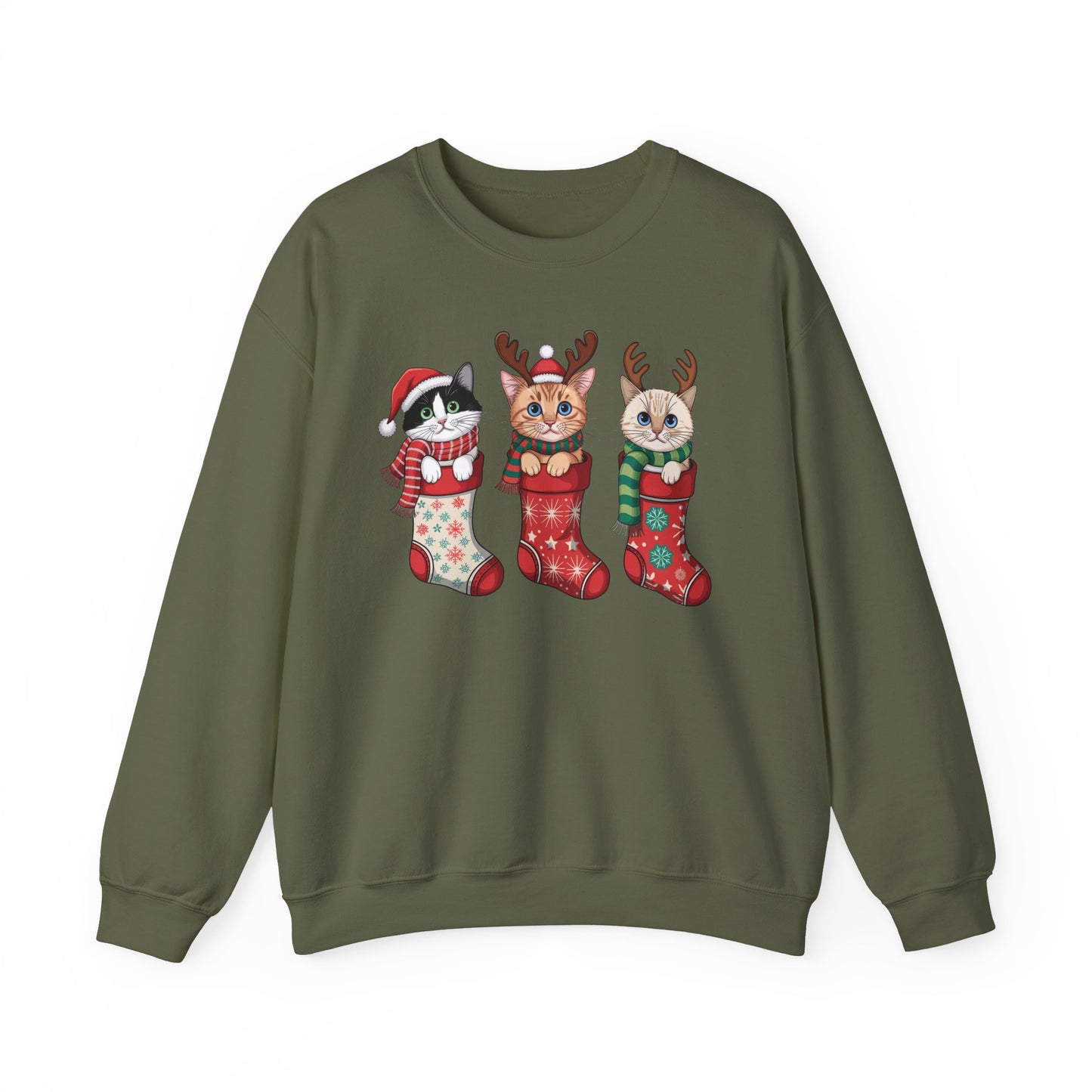 🐱🎄 Kitties in Stockings Sweatshirt – Cozy & Adorable Holiday Cats 🧦✨