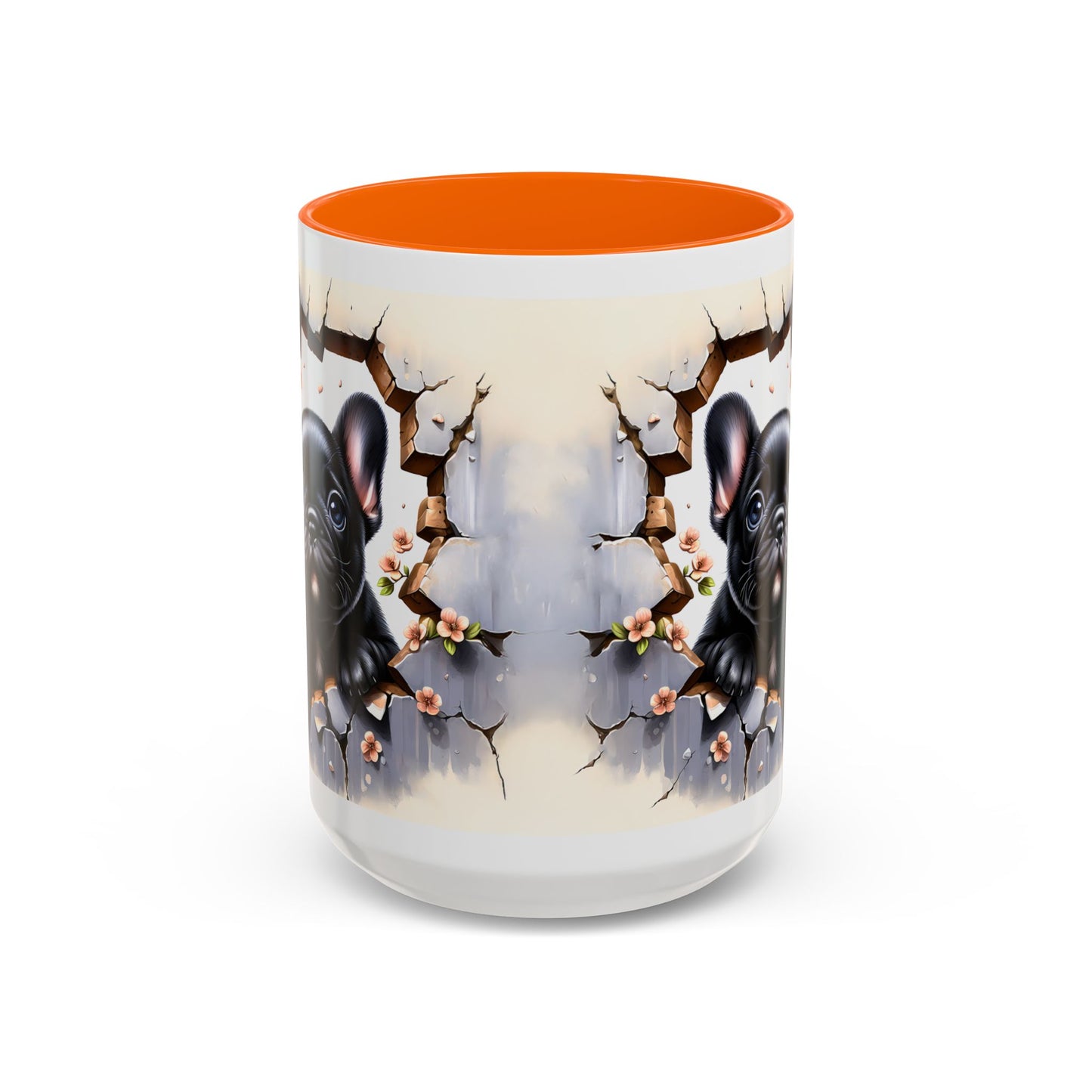 🐾☕ Black French Bulldog Puppy Accent Mug – Cute Breakthrough Pup Design ✨