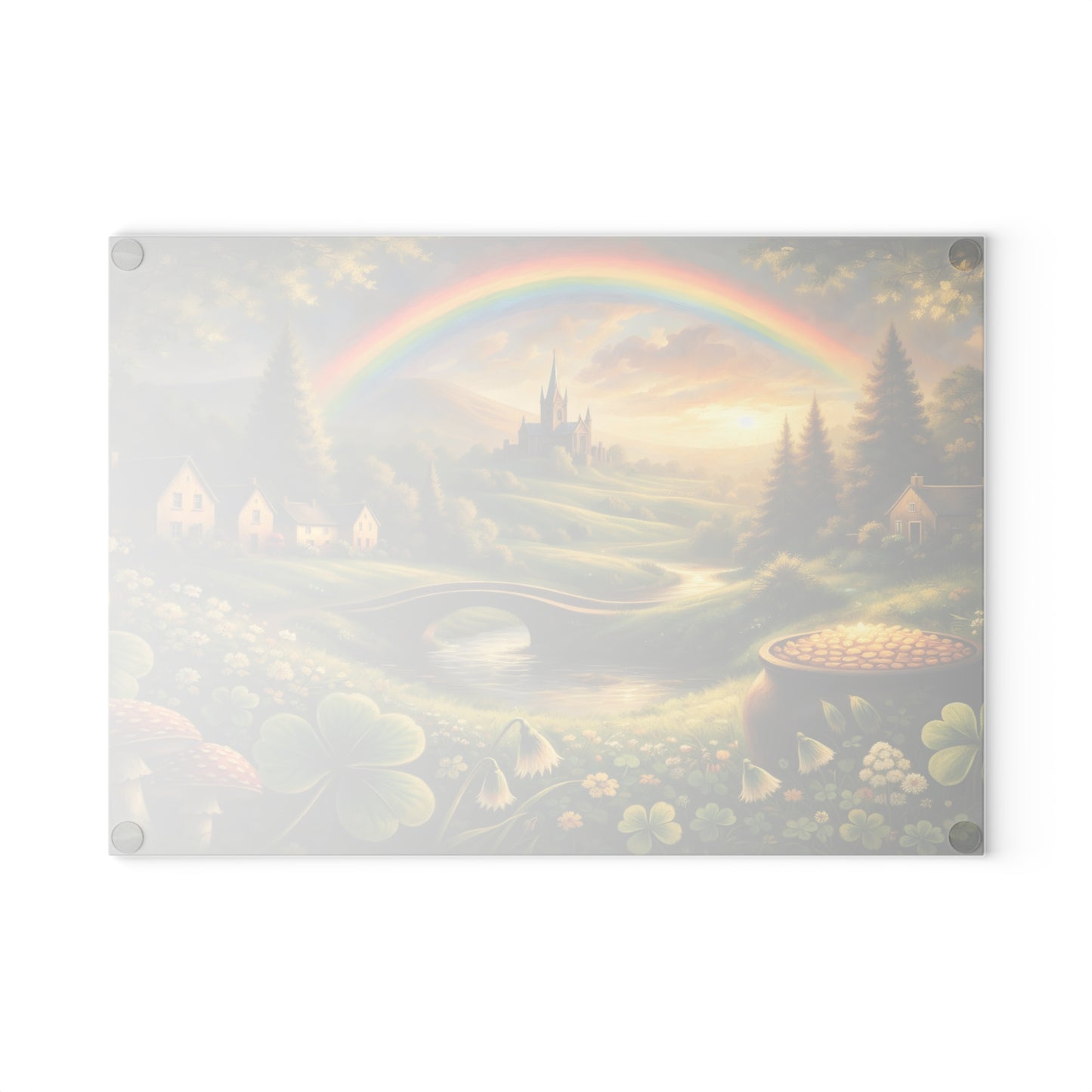 Emerald Valley Rainbow Glass Cutting Board – St. Patrick’s Day Kitchen Décor