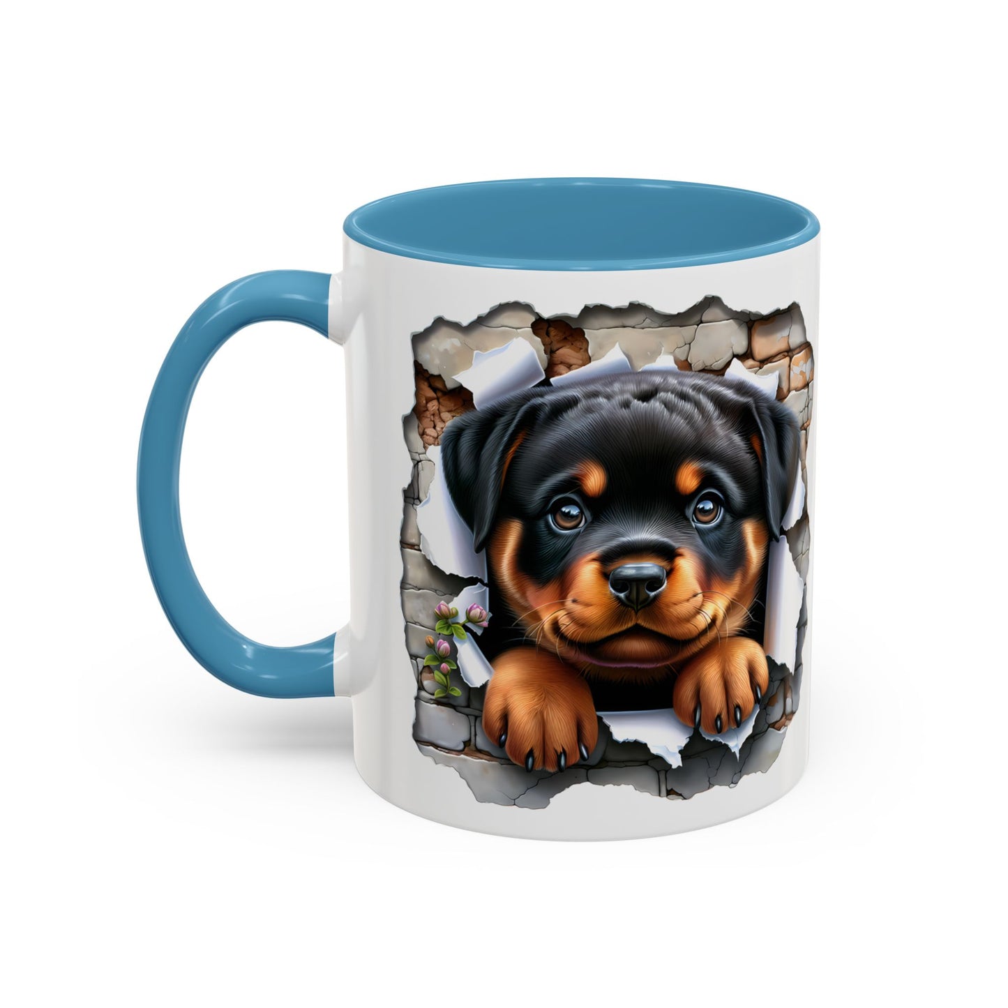 🐾☕ Rottweiler Puppy Accent Mug – Sweet Breakthrough Pup Design ✨