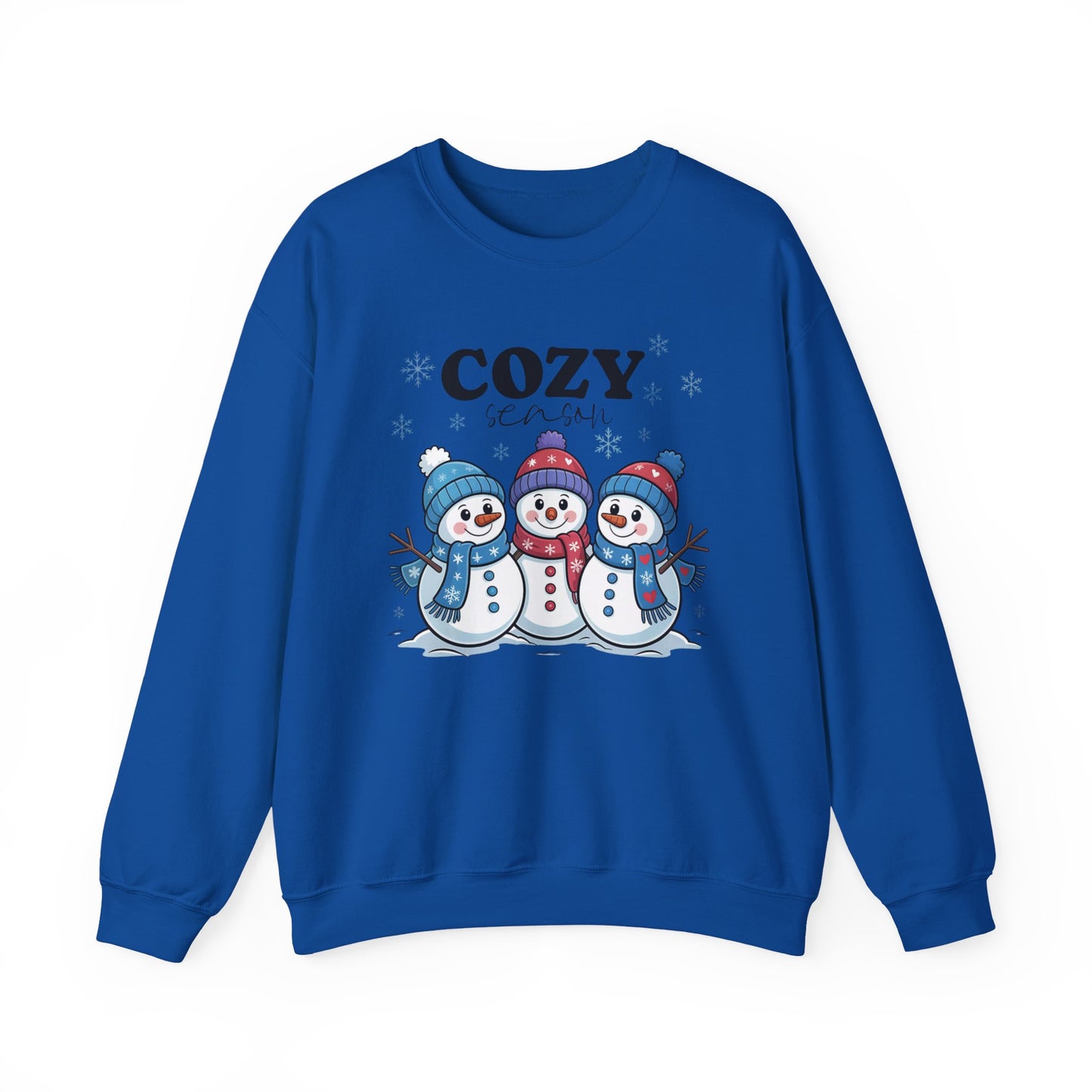 ☃️💙 Cozy Season Snowman Sweatshirt – Adorable Winter Crewneck for Women