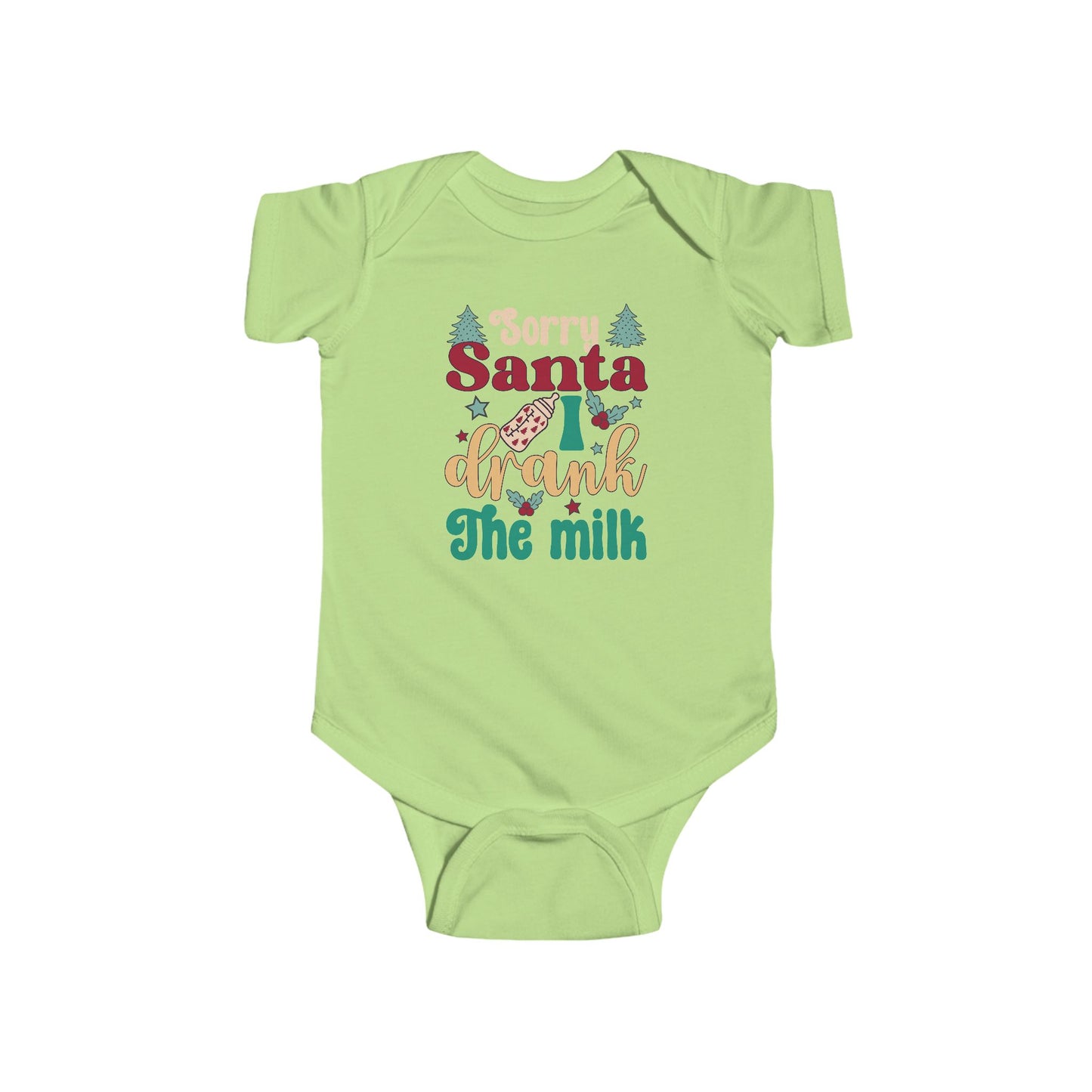 🎅🍼 Sorry Santa I Drank the Milk Baby Onesie – Funny Christmas Outfit for Babies 🎄✨