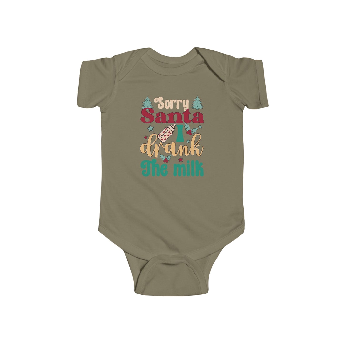 🎅🍼 Sorry Santa I Drank the Milk Baby Onesie – Funny Christmas Outfit for Babies 🎄✨