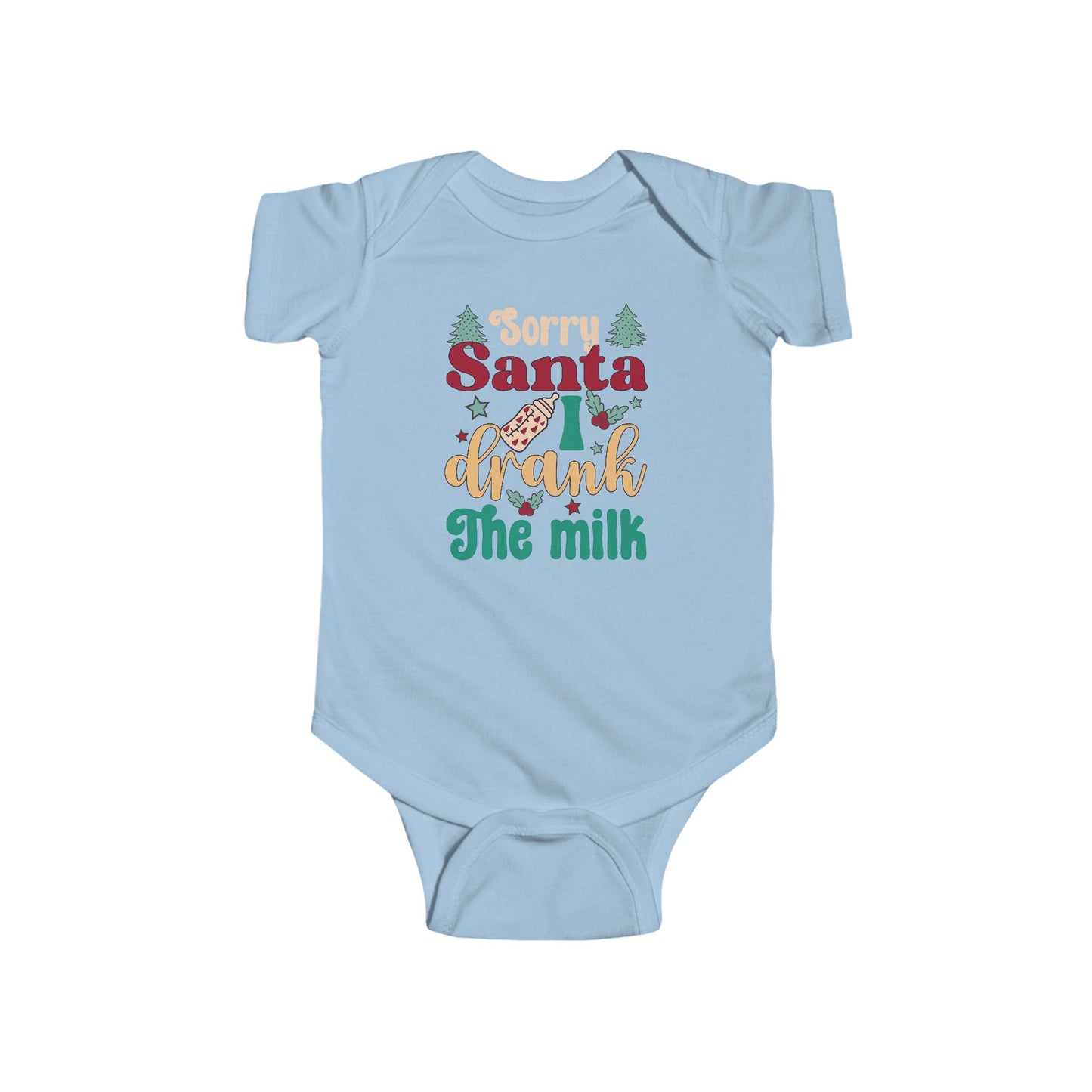 🎅🍼 Sorry Santa I Drank the Milk Baby Onesie – Funny Christmas Outfit for Babies 🎄✨
