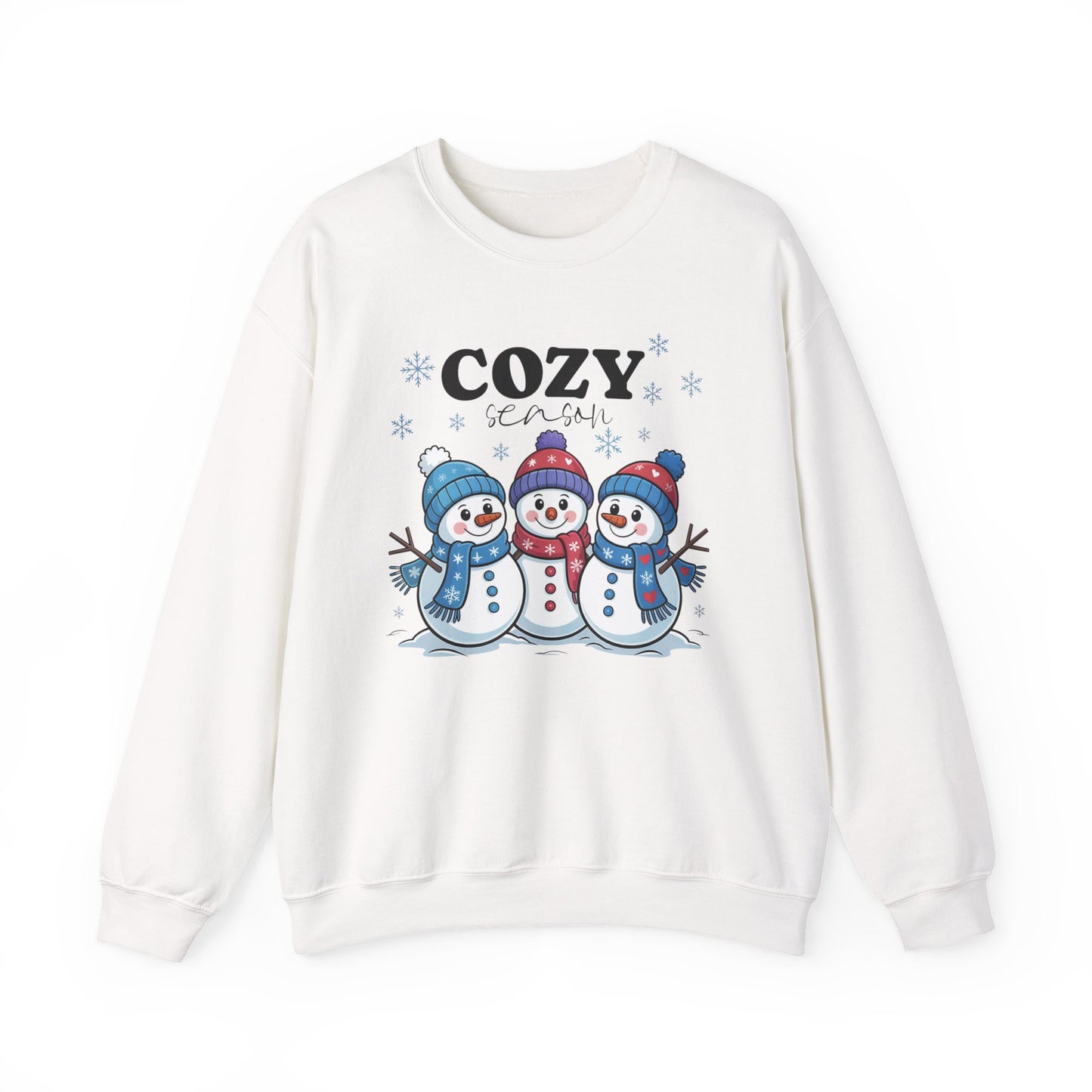 ☃️💙 Cozy Season Snowman Sweatshirt – Adorable Winter Crewneck for Women