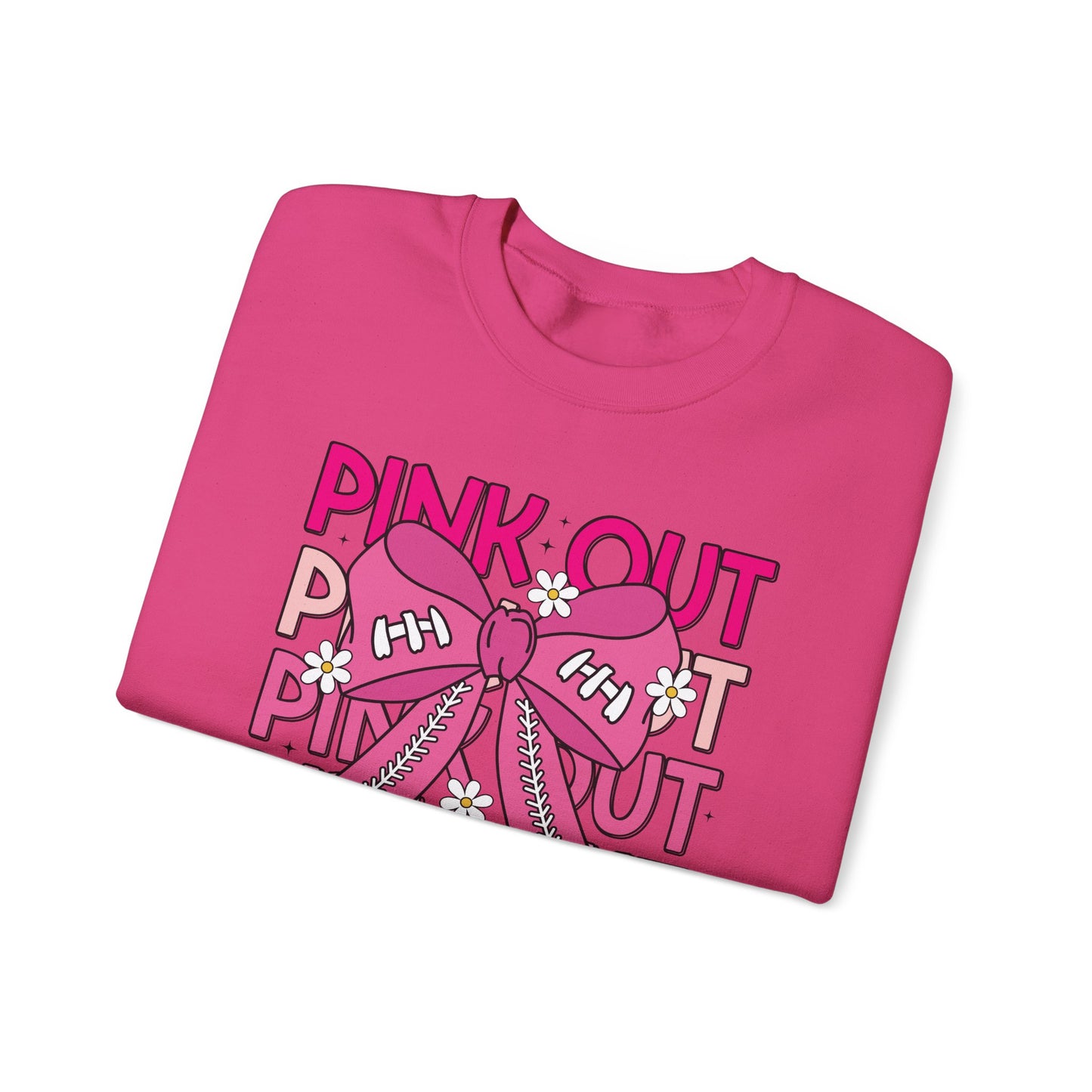 🎀🌸 Pink Out Sweatshirt – Cheer Bow Breast Cancer Awareness
