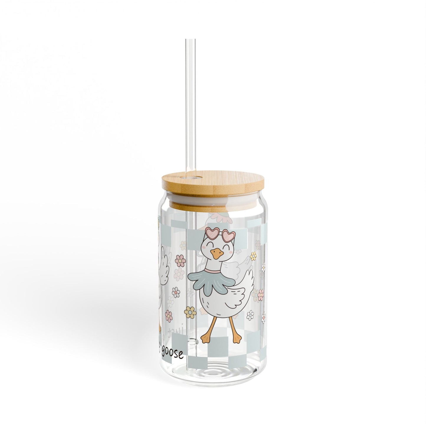 🪿🌼 Just a Silly Goose Sipper Glass – 16oz Whimsy & Fun for Every Sip 🎀💧