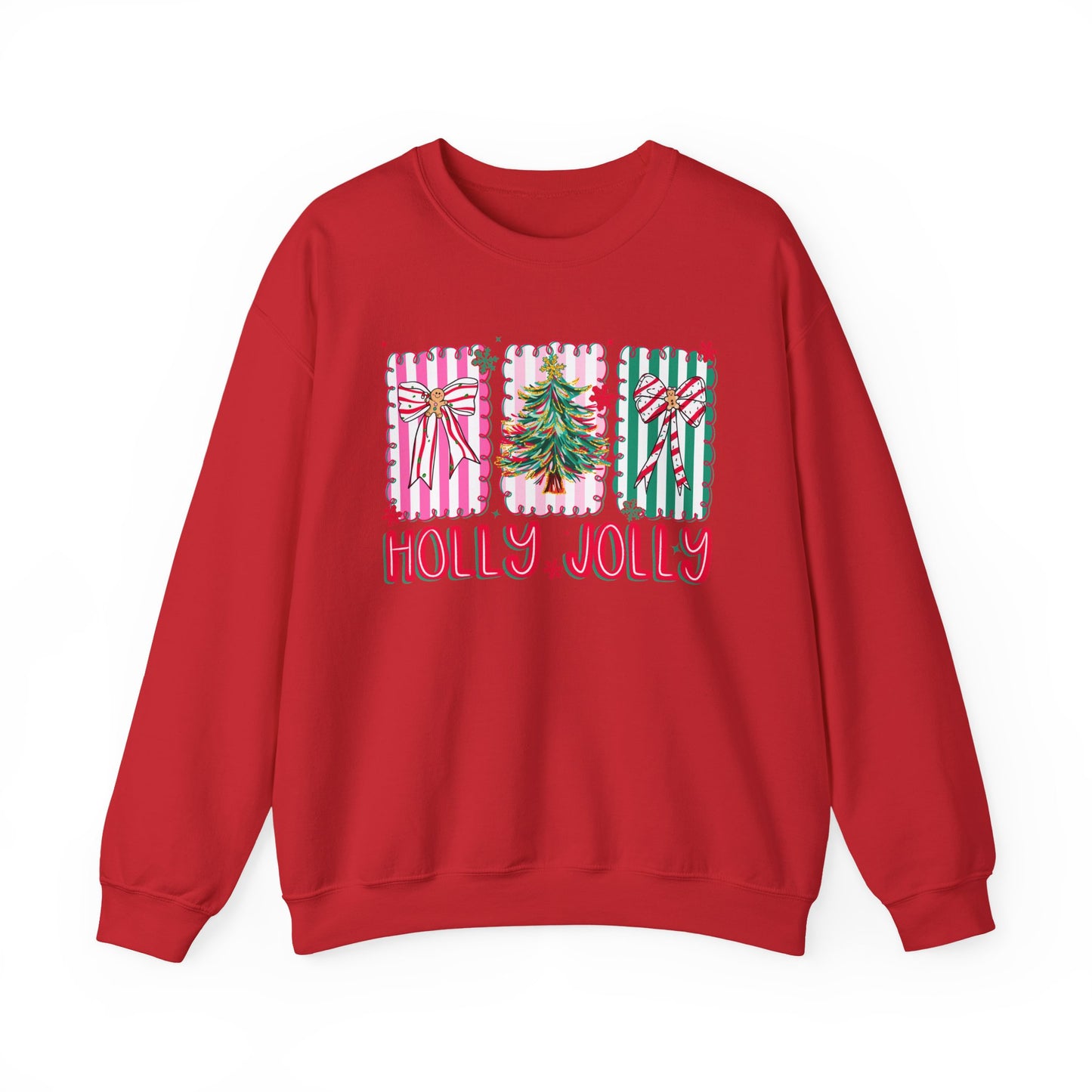 🎀✨ Holly Jolly Retro Sweatshirt – Festive Bows & Christmas Cheer