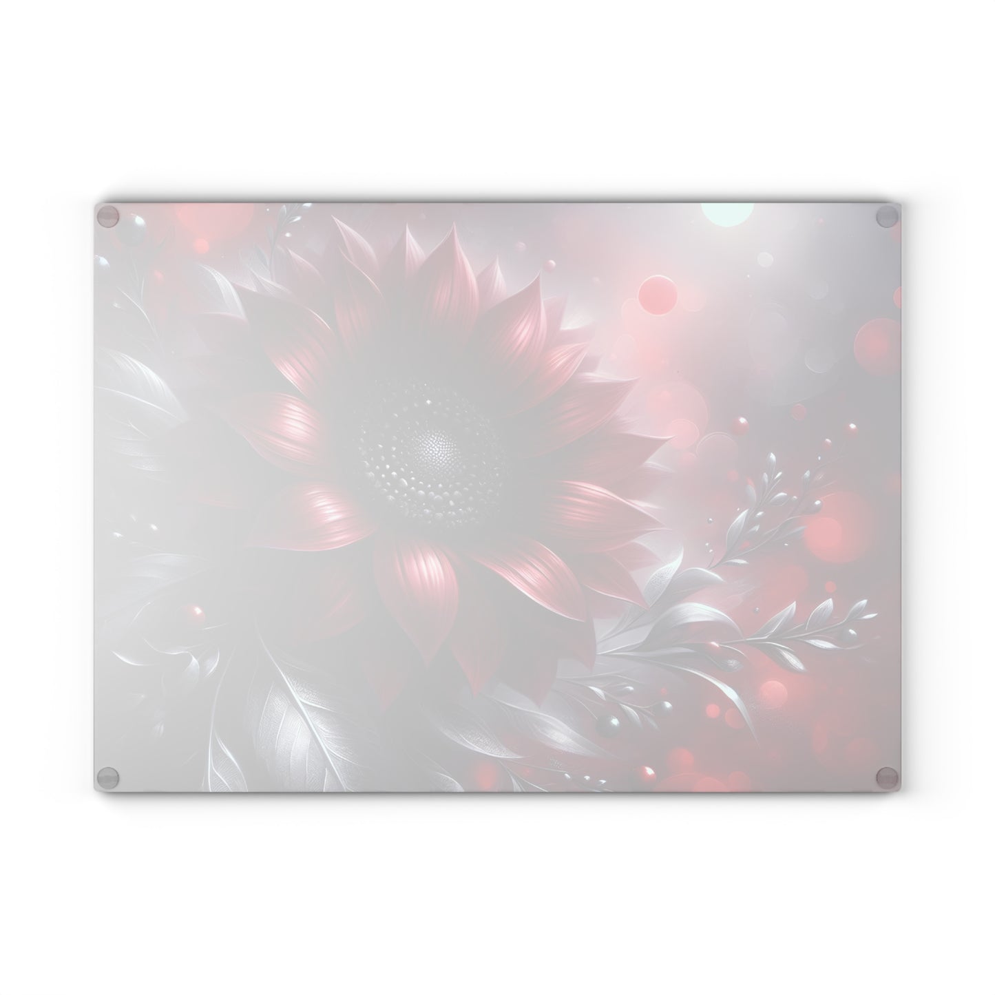 🌻🖤 Red and Black Sunflower Cutting Board – Bold Elegance for Your Kitchen 🌹