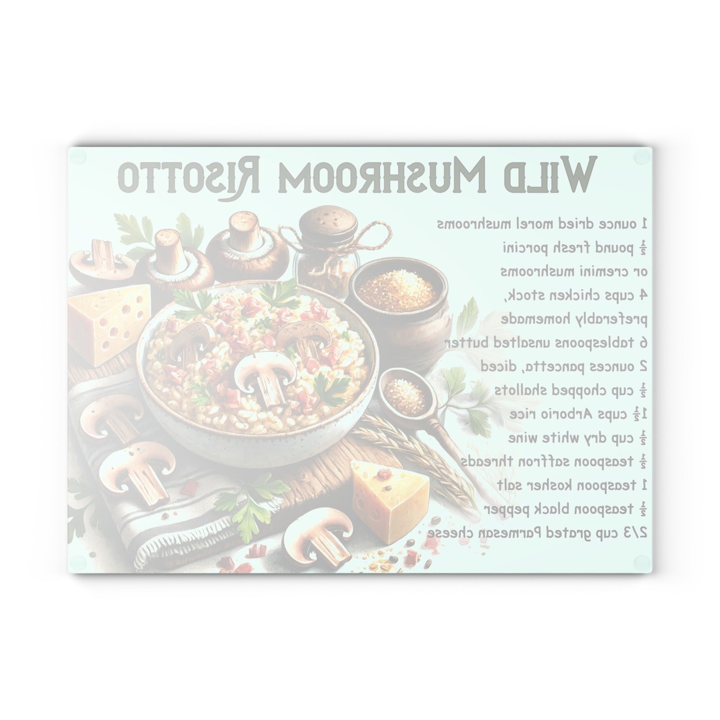 🍄 Wild Mushroom Risotto Cutting Board – Rustic Gourmet Charm for Your Kitchen