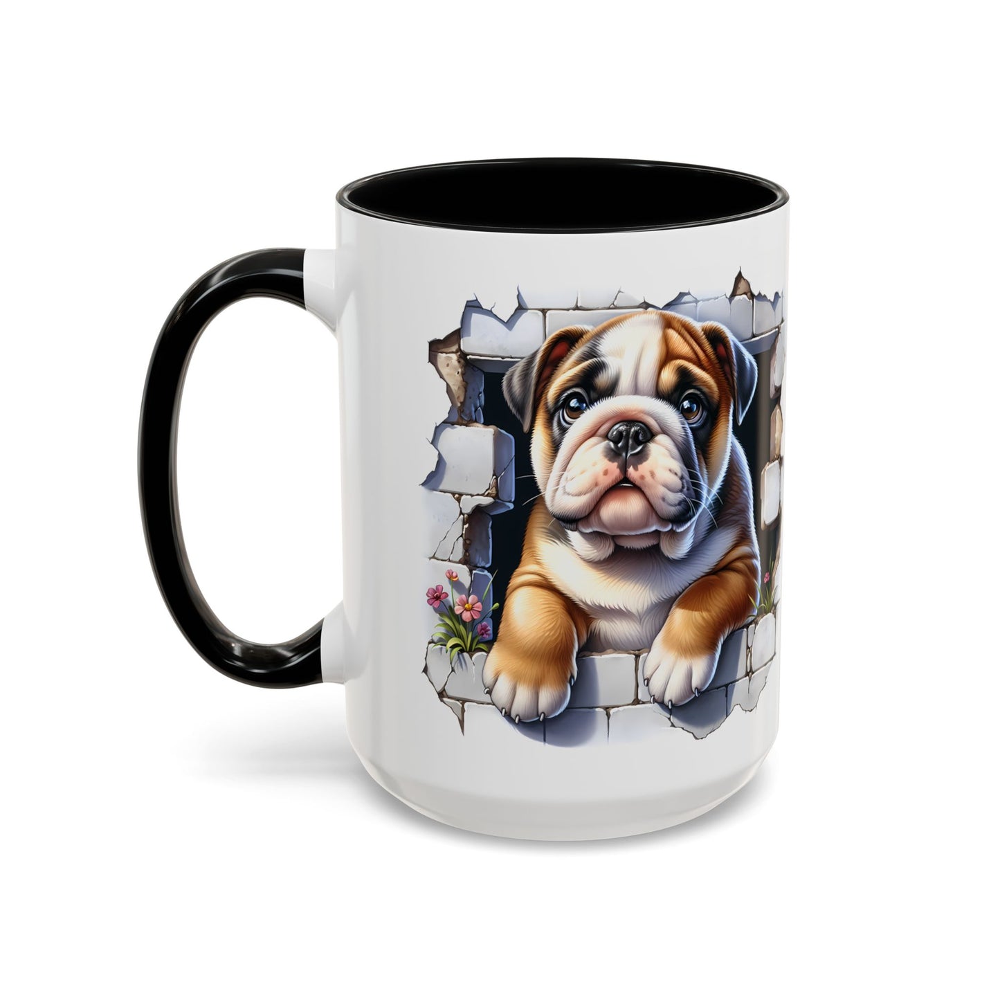 🐶☕ English Bulldog Puppy Accent Mug – Adorable Breakthrough Pup Design ✨rs (11/15oz)