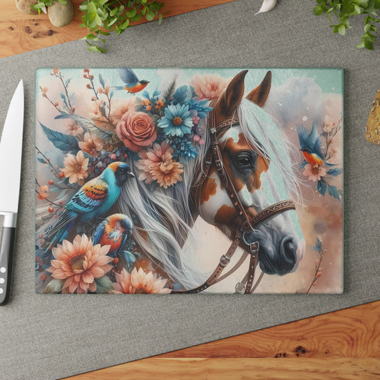 Tabla de cortar Pinto, tabla de cortar de vidrio templado, tabla de charcutería, tabla de cortar, regalo de inauguración de la casa, tabla de cortar personalizada