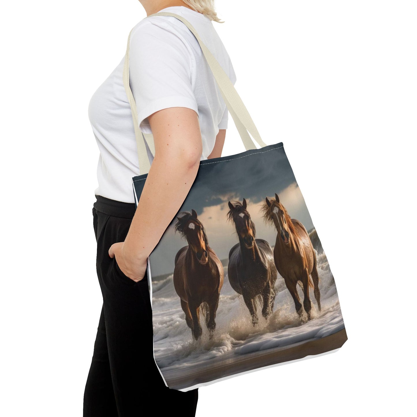 Bolsa de mano Caballos salvajes al anochecer: un bolso de mano atrevido inspirado en la naturaleza para amantes de los caballos