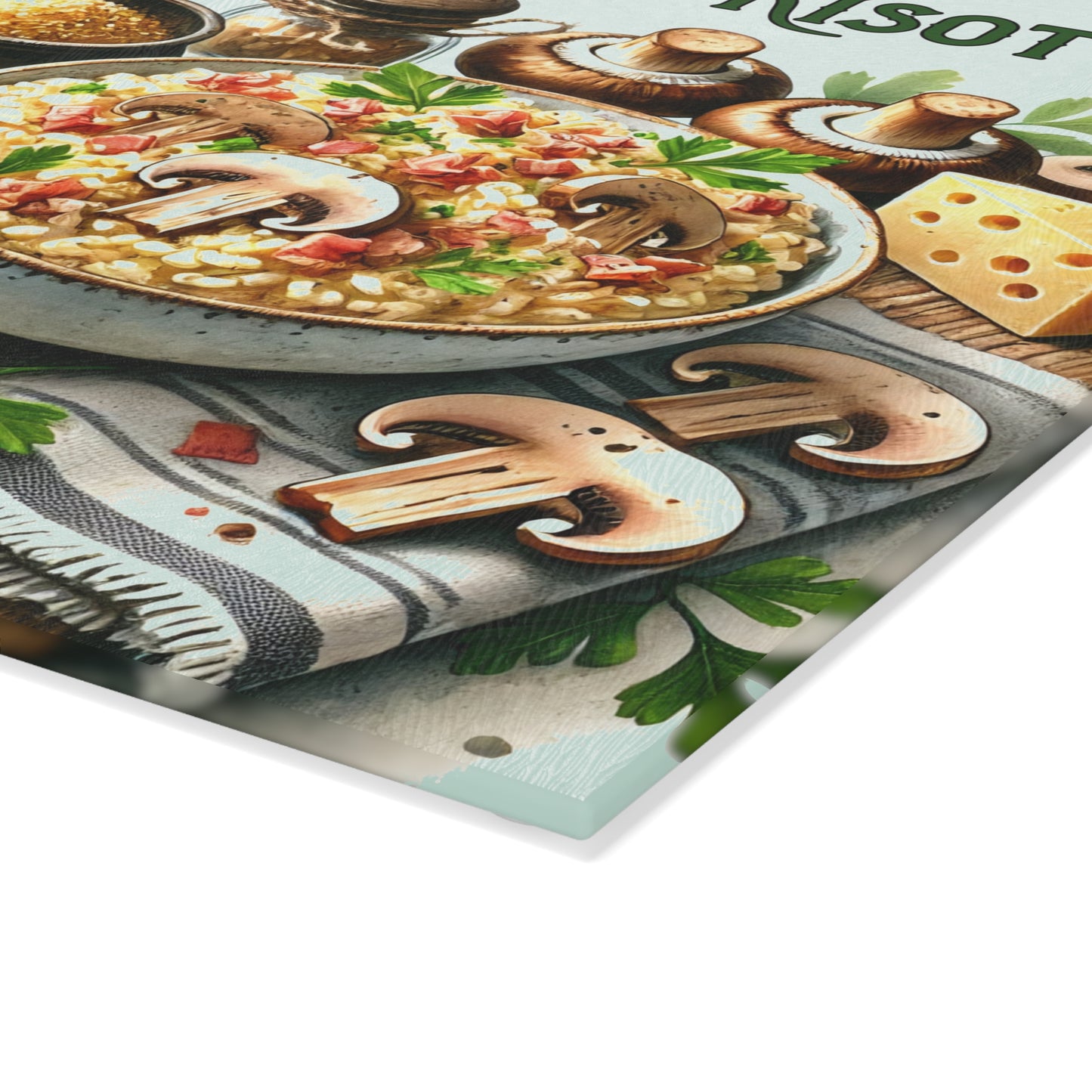 🍄 Wild Mushroom Risotto Cutting Board – Rustic Gourmet Charm for Your Kitchen
