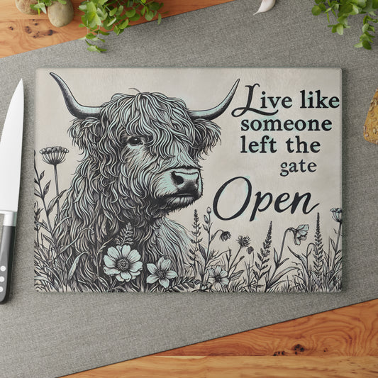 🖤 Highland Cow Sketch Cutting Board – Bold Simplicity & Free-Spirited Farmhouse Flair