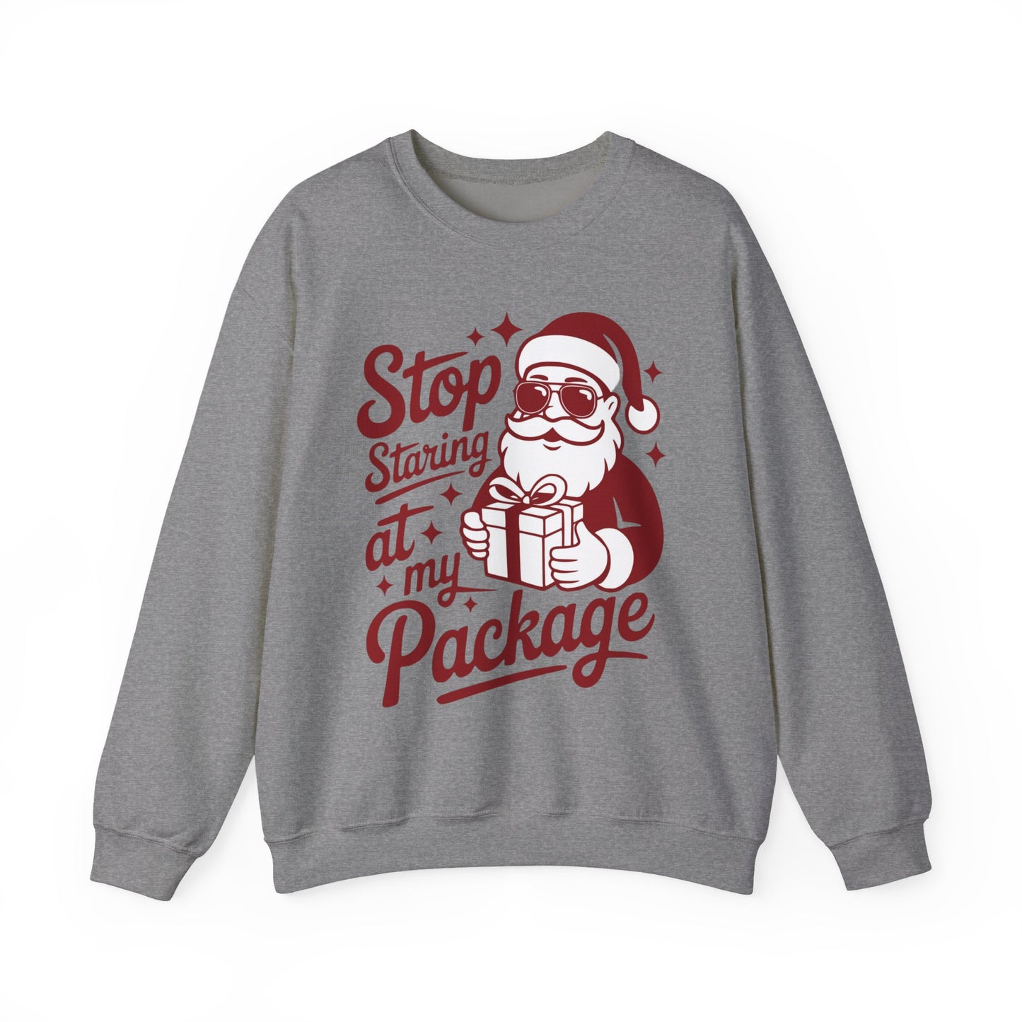 🎅🤣 Stop Staring at My Package Sweatshirt – Funny Santa Holiday Pullover