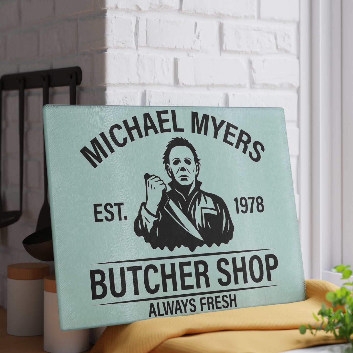 🔪 Horror Butcher Shop Cutting Board – Always Fresh Kitchen Decor 🖤