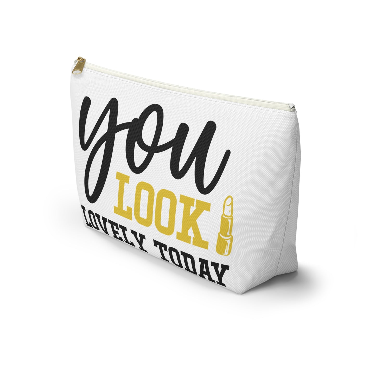 Accessory Pouch – "You Look Lovely Today" Yellow Makeup Bag