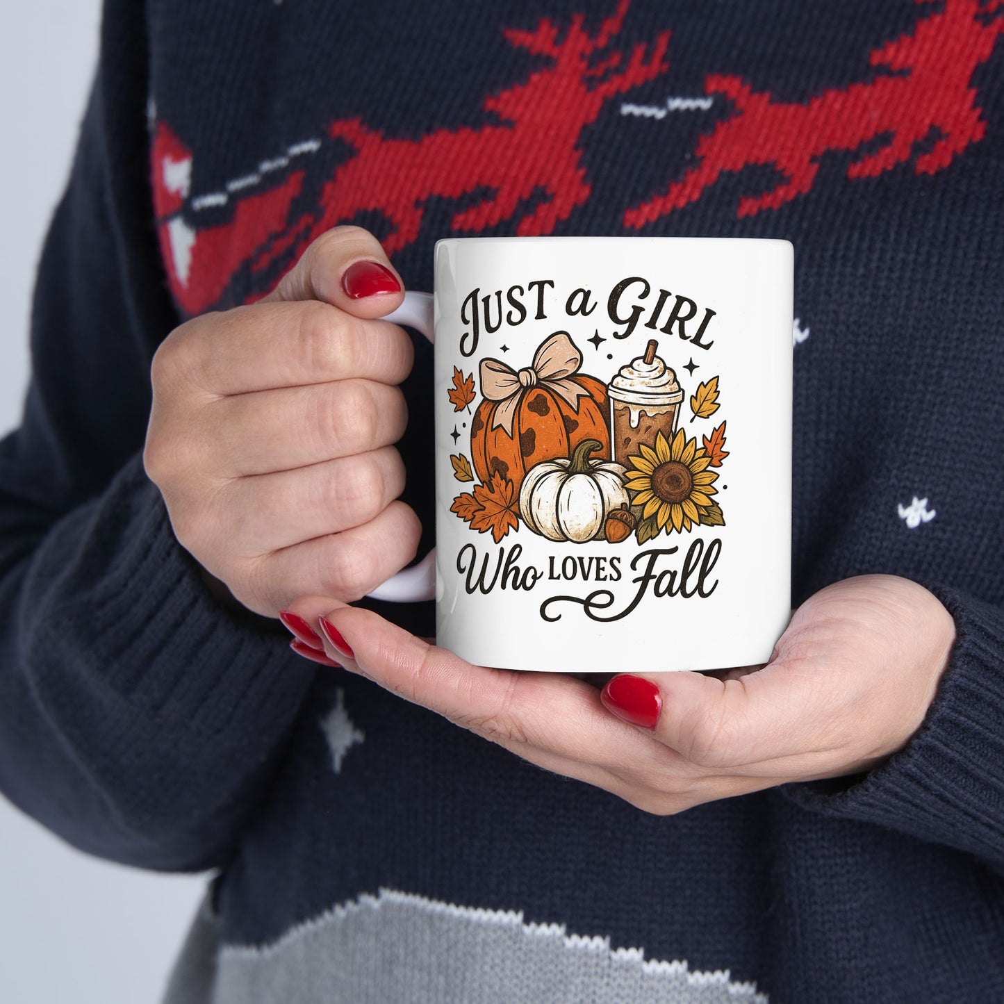 🍂🎃 Just a Girl Who Loves Fall – Cozy Autumn Ceramic Cup ✨☕
