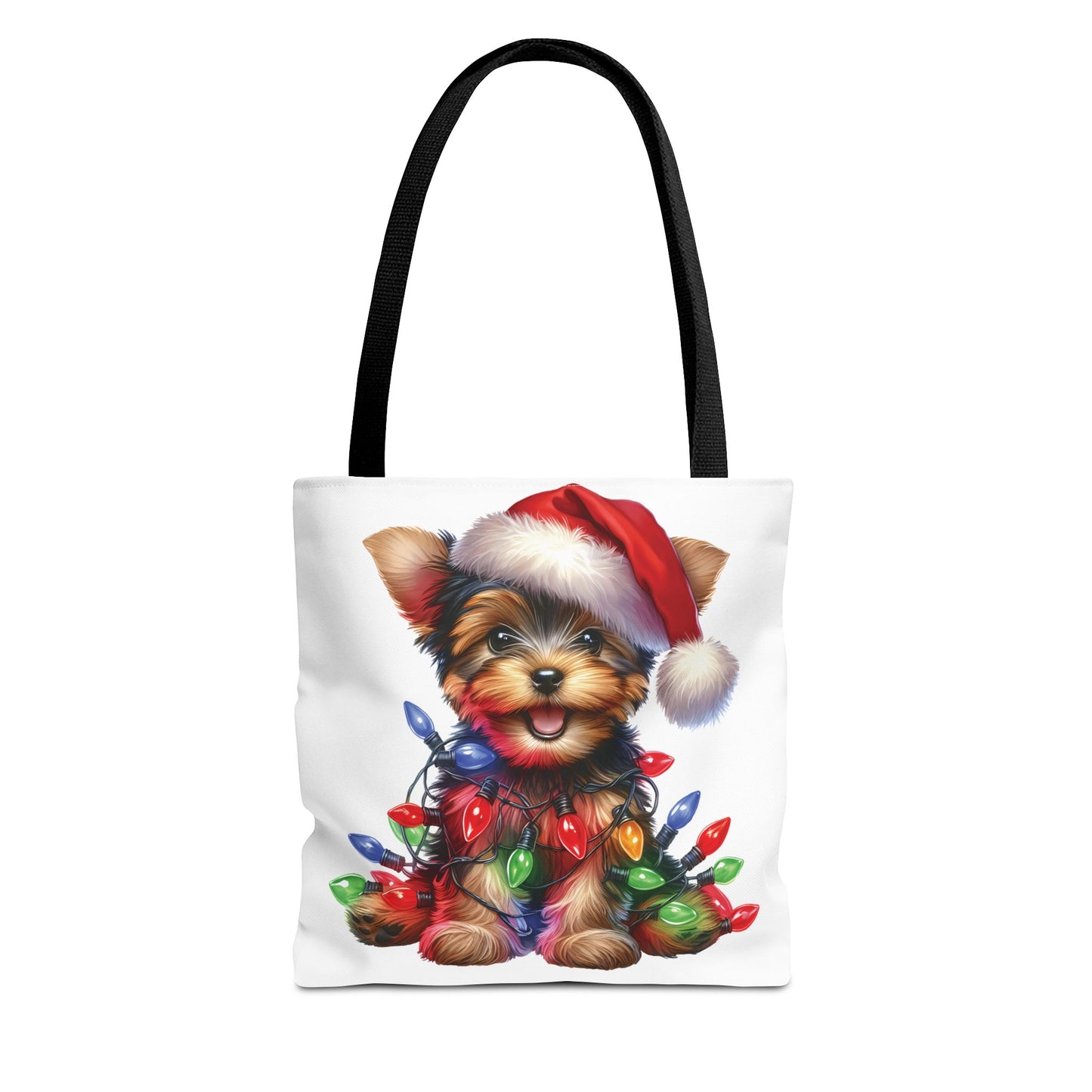 🎄 Yorkie Christmas Lights Tote Bag – Holiday Cheer in Every Carry 🎁