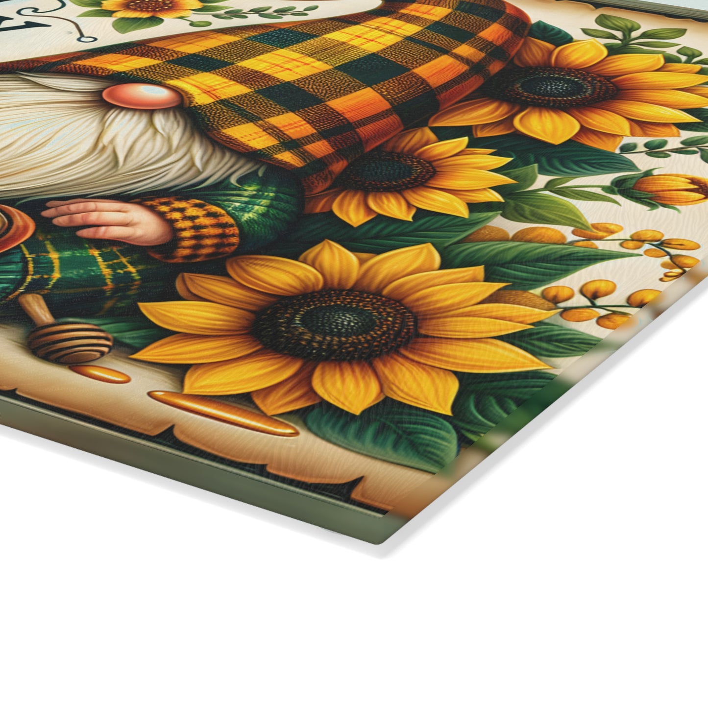 🌻🍯 “Home Is Where My Honey” Sunflower Gnome Cutting Board – Warm Country Charm for Your Kitchen