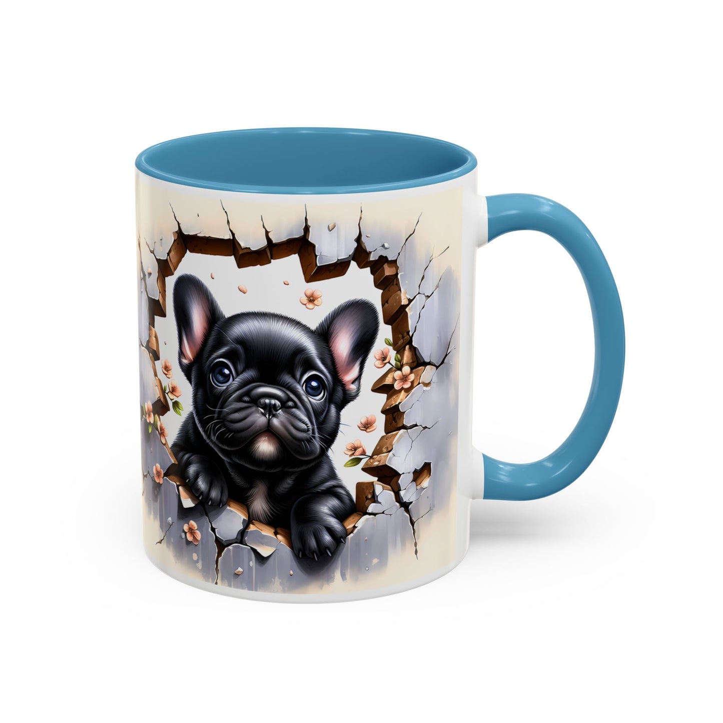 🐾☕ Black French Bulldog Puppy Accent Mug – Cute Breakthrough Pup Design ✨