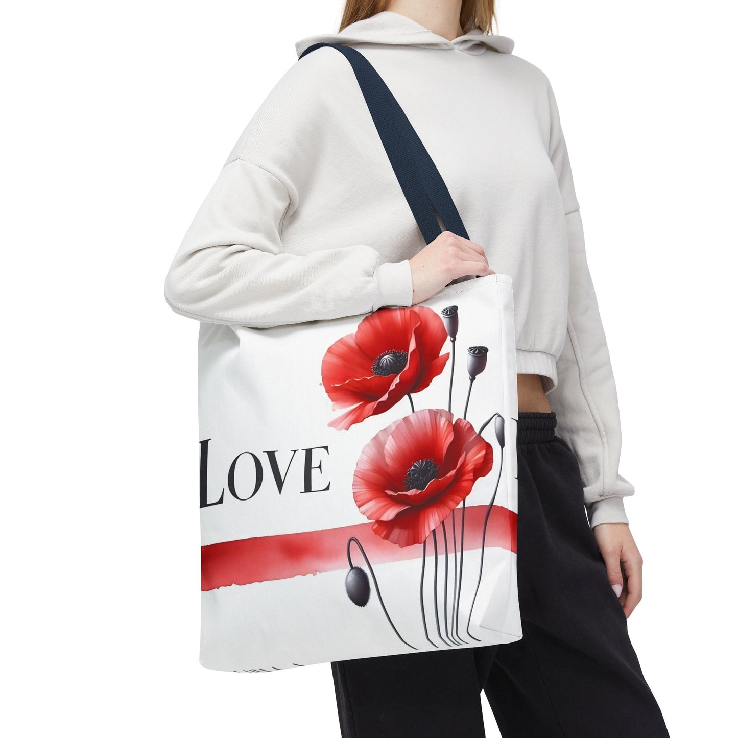 ❤️ Bolso Tote Floral Rojo “Love” – Atrevido, Hermoso y Lleno de Corazón