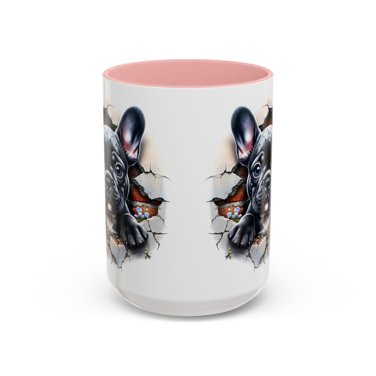 🐾🖤 Black French Bulldog Puppy Accent Mug – Cute Peek-Through Cup for Dog Lovers ☕✨