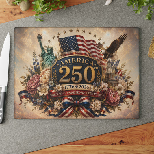 America 250th Anniversary Tempered Glass Cutting Board