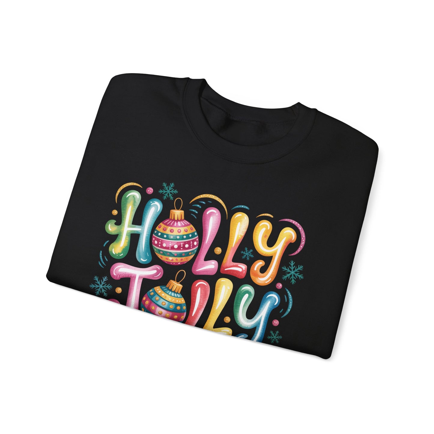 🎄✨ Holly Jolly Rainbow Ornament Christmas Sweatshirt – Festive & Fun Holiday Style 🌈🎁
