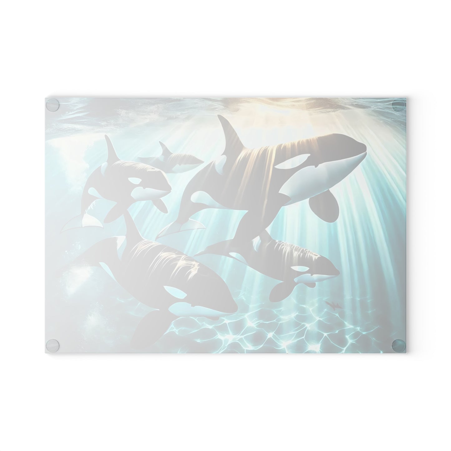 🐋✨ Orca Pod Cutting Board – Ocean Majesty for Your Kitchen 🌊