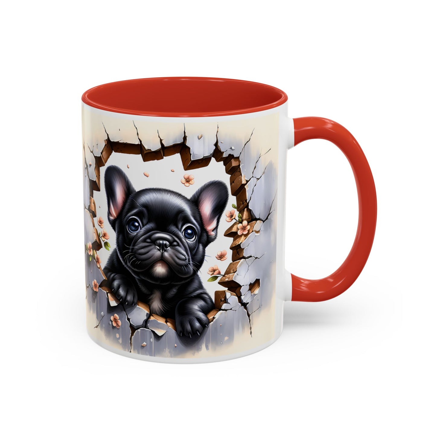 🐾☕ Black French Bulldog Puppy Accent Mug – Cute Breakthrough Pup Design ✨