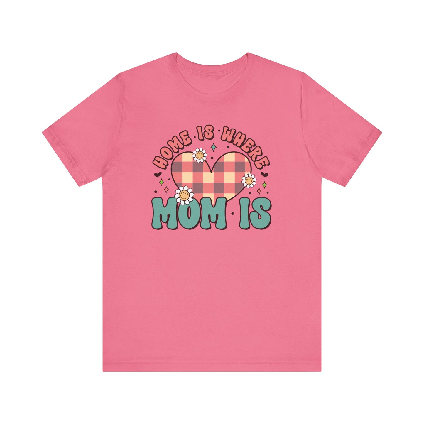 💐 Home Is Where Mom Is – Heart & Daisy Mom T-Shirt 🌸